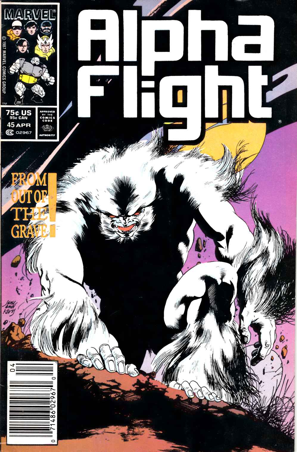 Alpha Flight #45 Newsstand Edition Fine (6.0) [Marvel Comic] THUMBNAIL