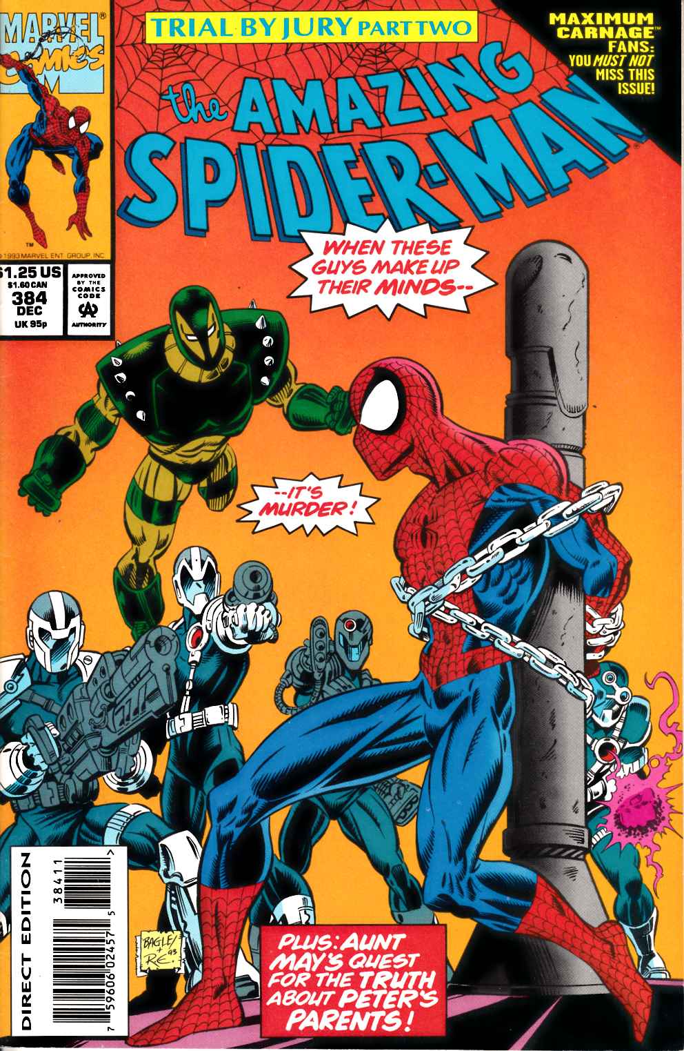 Amazing Spider-Man #384 Very Fine (8.0) [Marvel Comic] THUMBNAIL