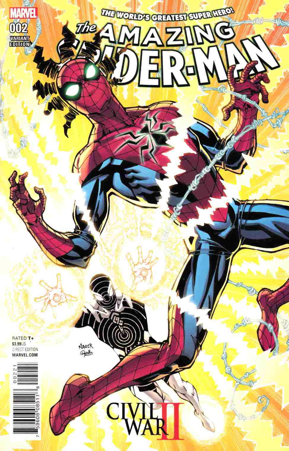 Civil War II Amazing Spider-Man #2 Nauck Variant Cover Near Mint (9.4) [Marvel Comic] LARGE