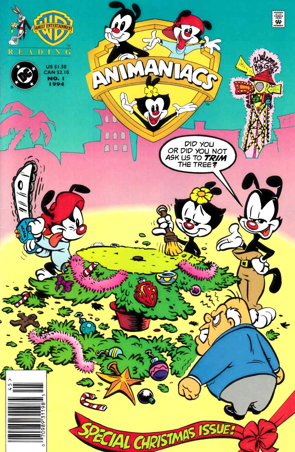 Animaniacs Christmas Special #1 Newsstand Edition Very Fine (8.0) [DC Comic] LARGE
