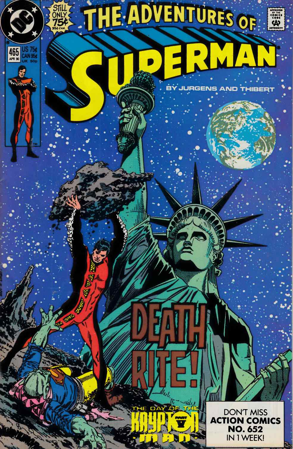 Adventures of Superman #465 Fine (6.0) [DC Comic] LARGE