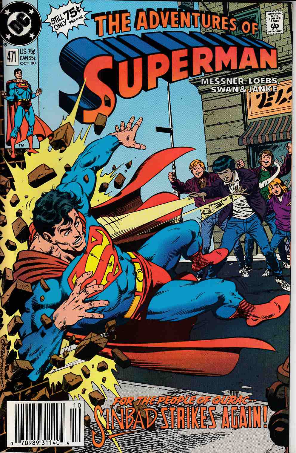Adventures of Superman #471 Newsstand Edition Very Fine (8.0) [DC Comic] THUMBNAIL