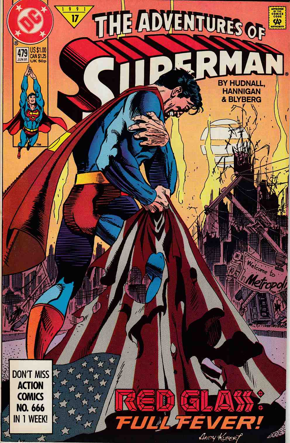Adventures of Superman #479 Very Fine Minus (7.5) [DC Comic] THUMBNAIL
