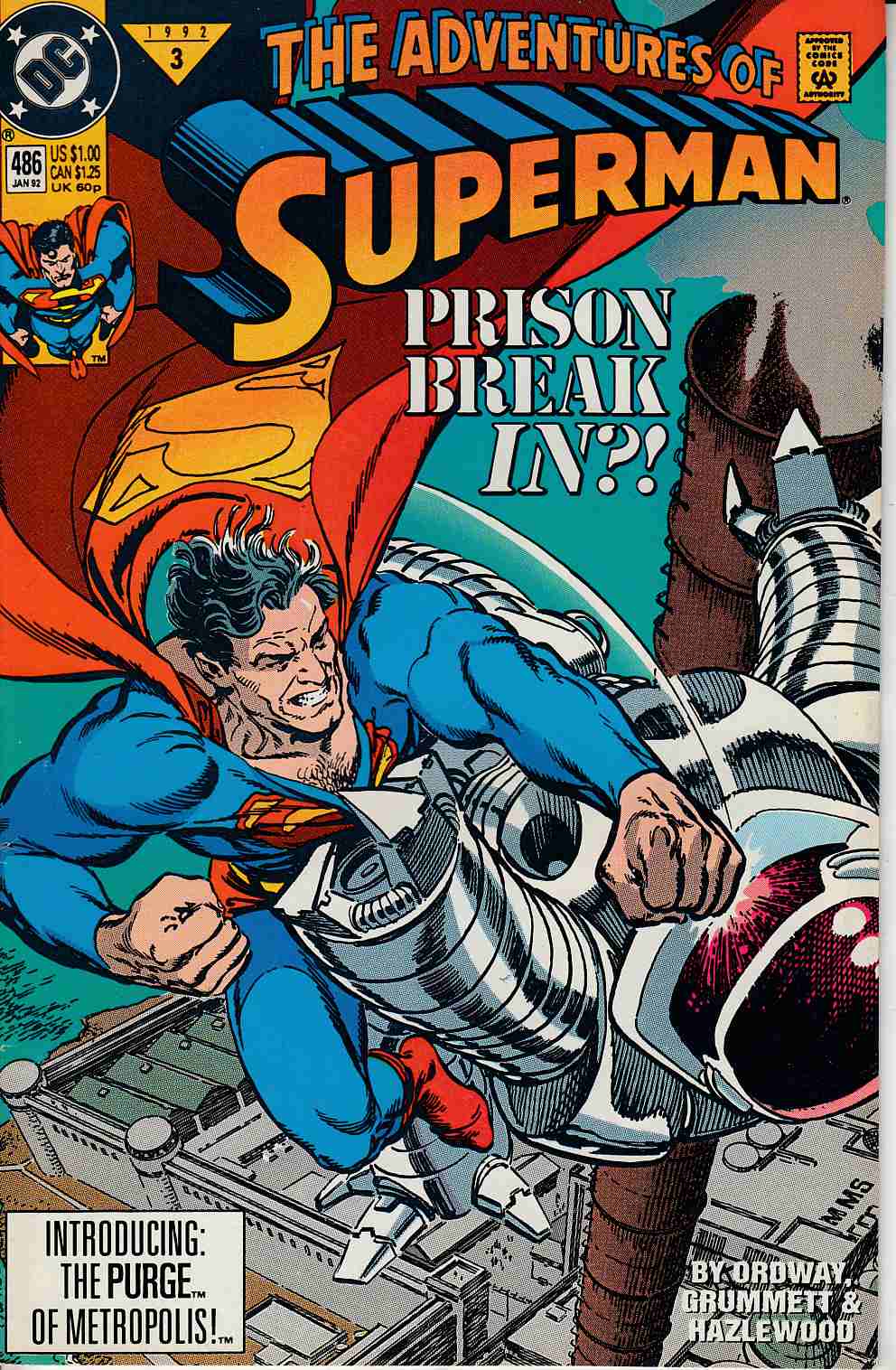 Adventures of Superman #486 Very Fine Minus (7.5) [DC Comic] THUMBNAIL