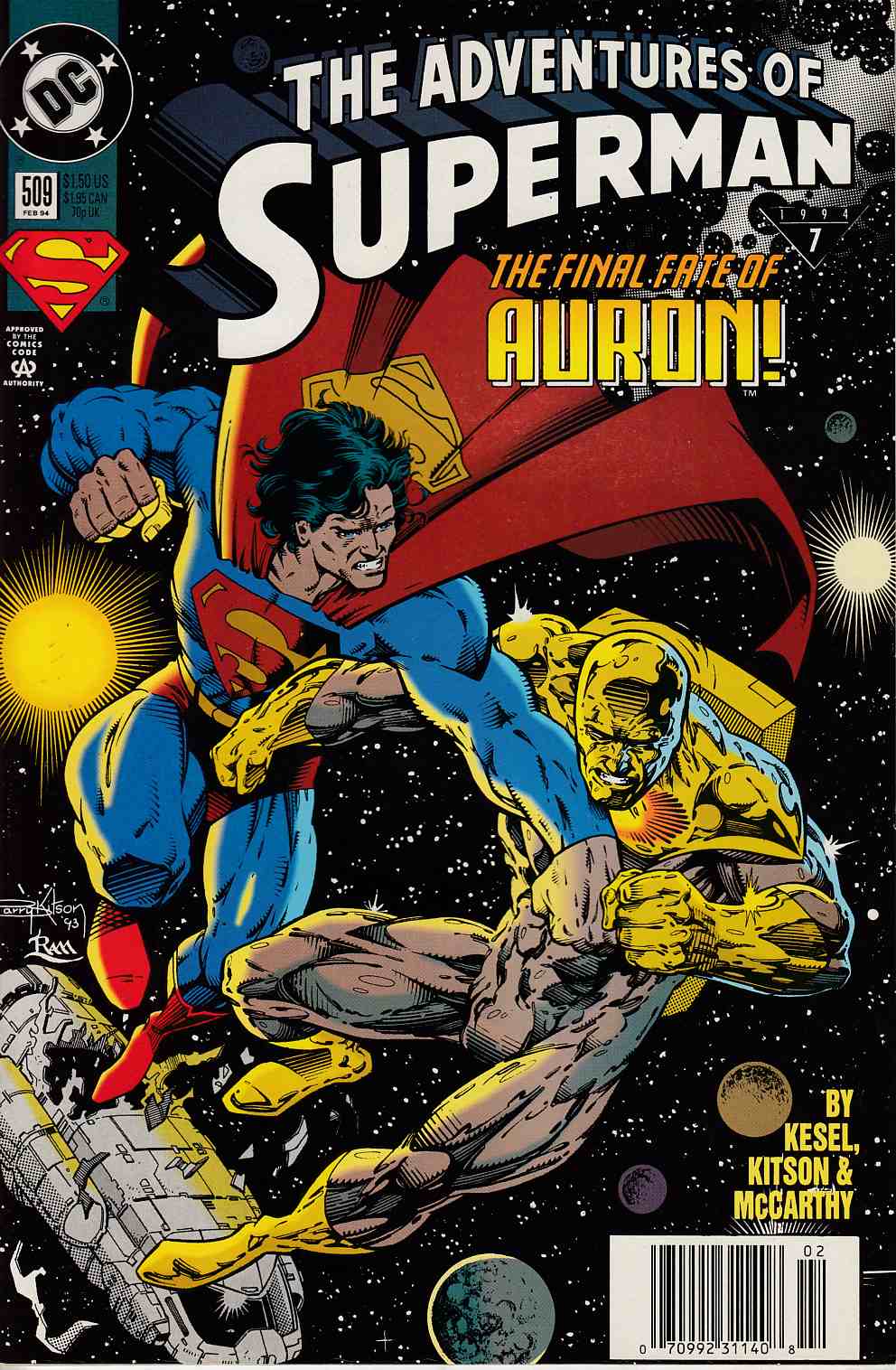 Adventures of Superman #509 Newsstand Edition Near Mint (9.4) [DC Comic] THUMBNAIL