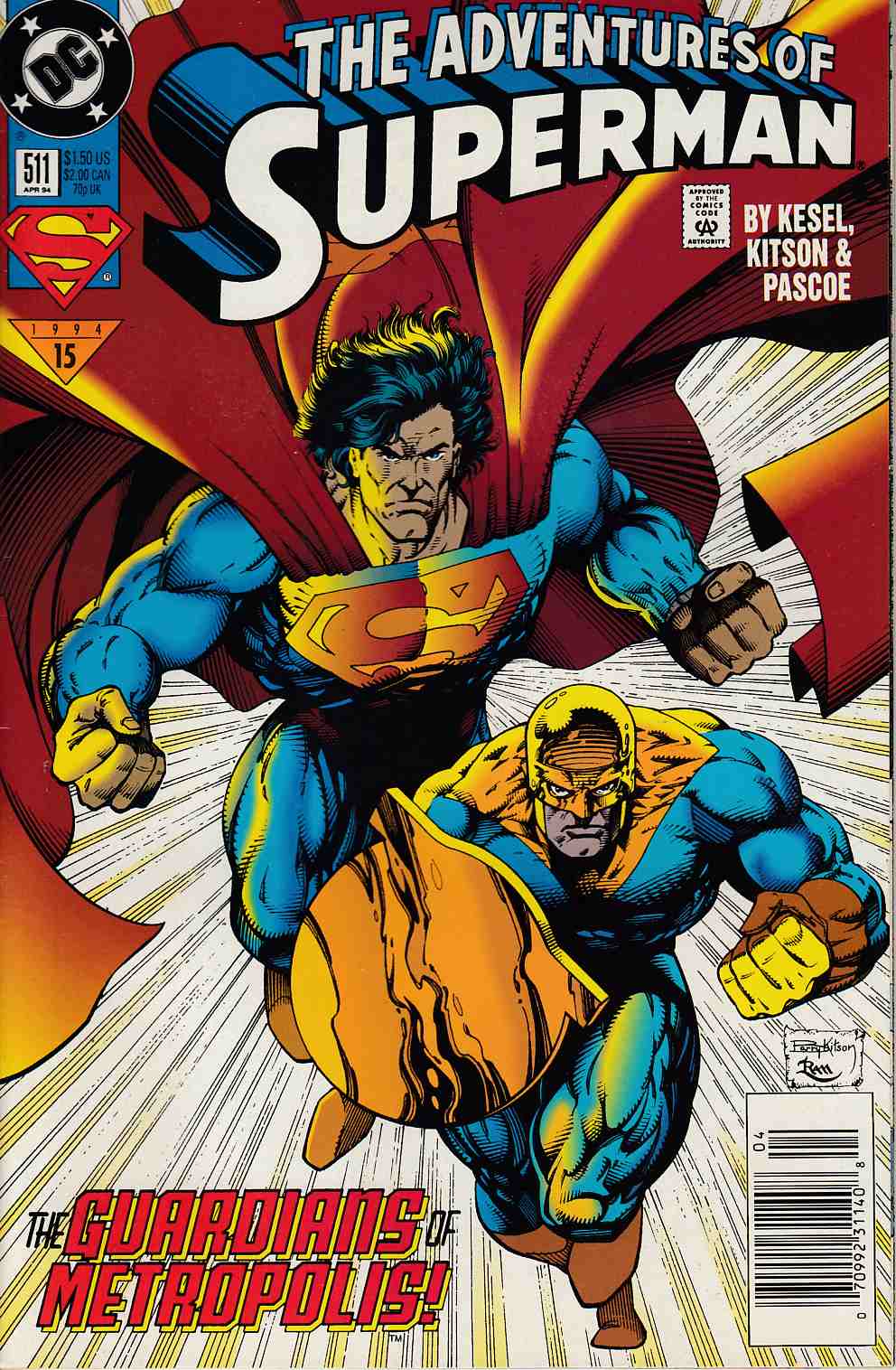 Adventures of Superman #511 Newsstand Edition Very Fine (8.0) [DC Comic] THUMBNAIL