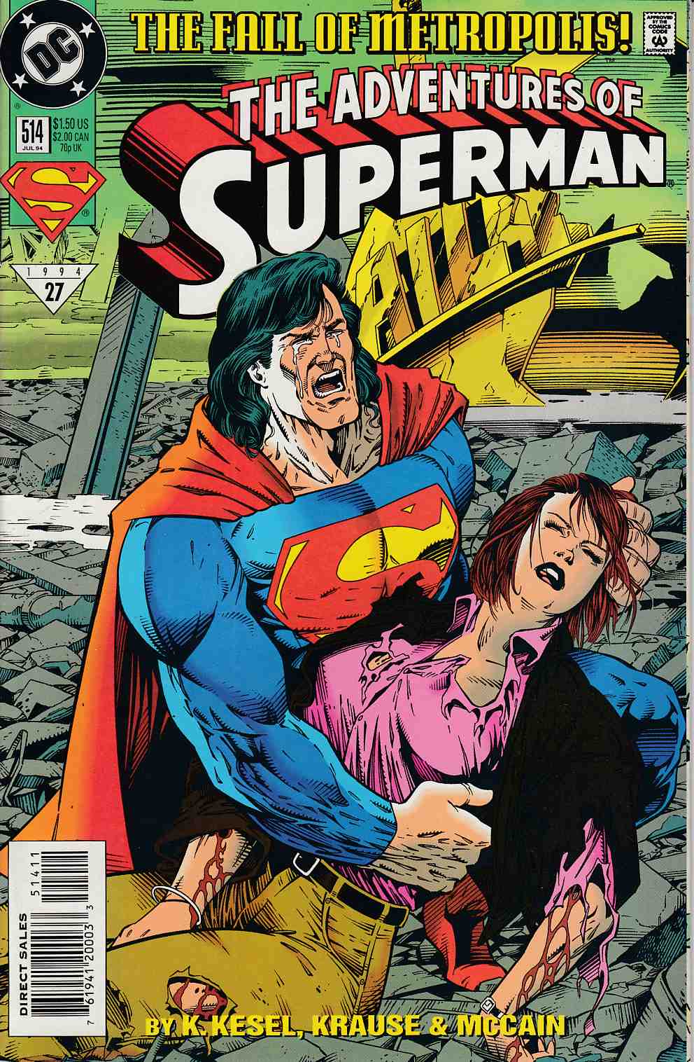 Adventures of Superman #514 Near Mint (9.4) [DC Comic] THUMBNAIL