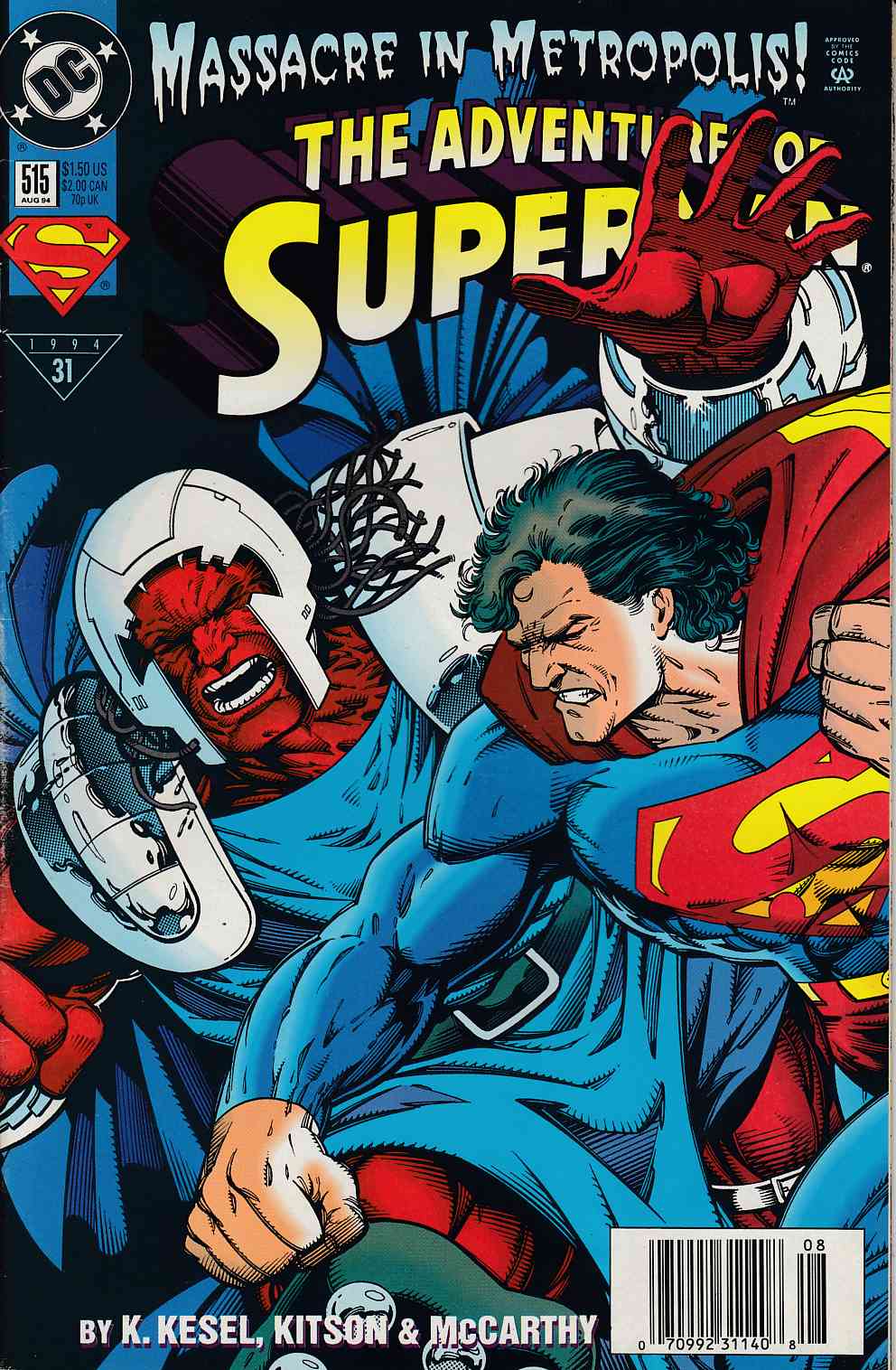 Adventures of Superman #515 Newsstand Edition Very Fine (8.0) [DC Comic] THUMBNAIL