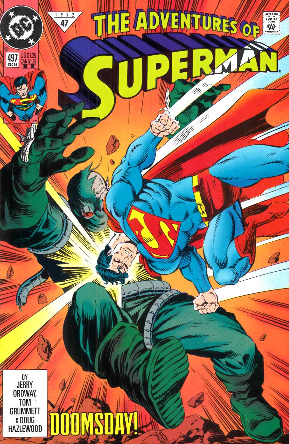 Adventures of Superman #497 Second Printing Near Mint (9.4) [DC Comic] THUMBNAIL
