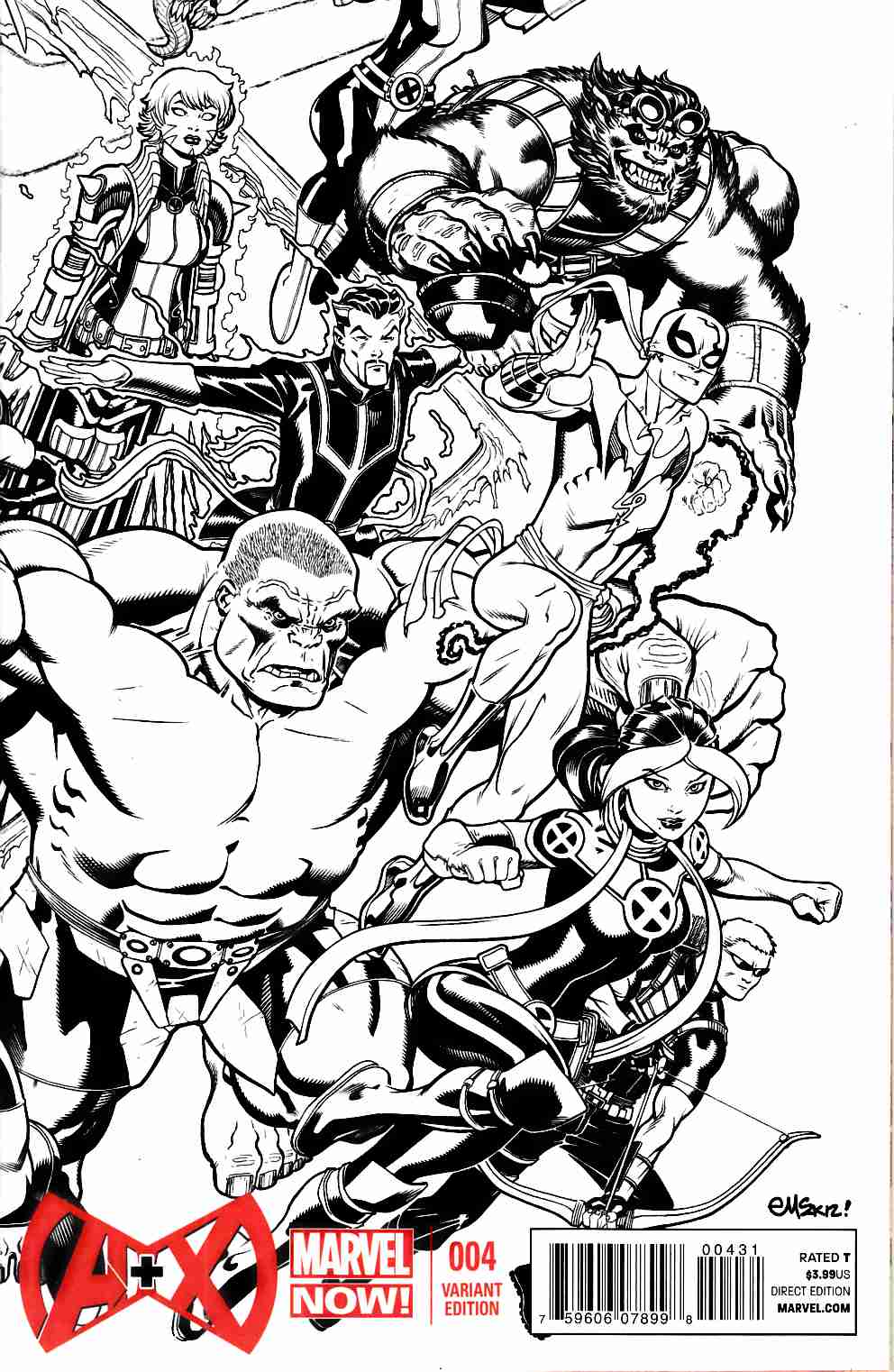 A Plus X #4 B&W McGuinnes Variant Cover Near Mint (9.4) [Marvel Comic] LARGE
