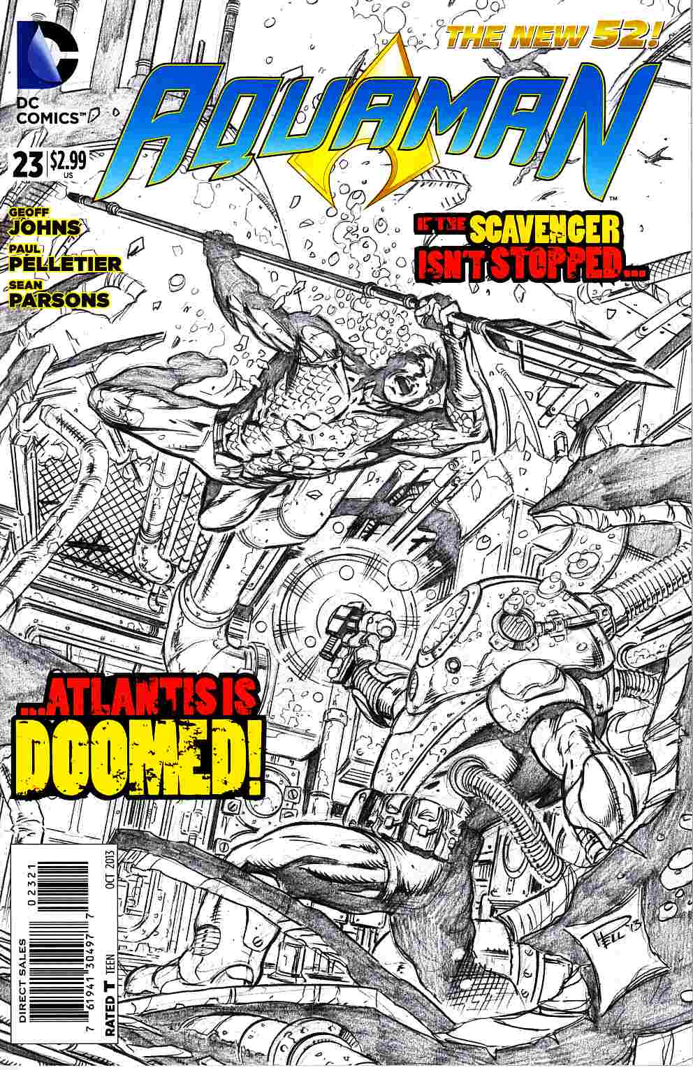 Aquaman #23 B&W Variant Cover [DC Comic] THUMBNAIL