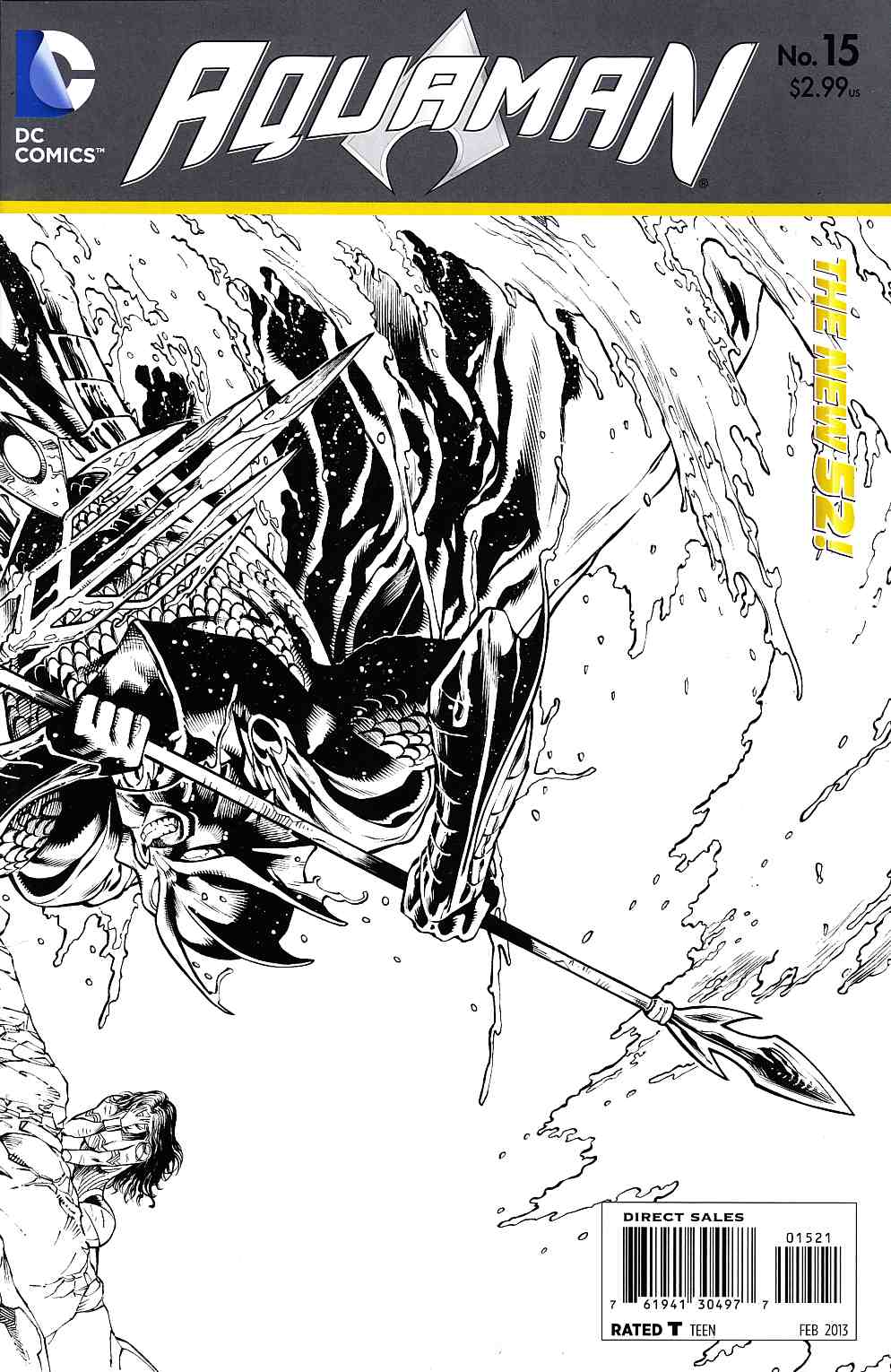 Aquaman #15 B&W Variant Cover [DC Comic] LARGE