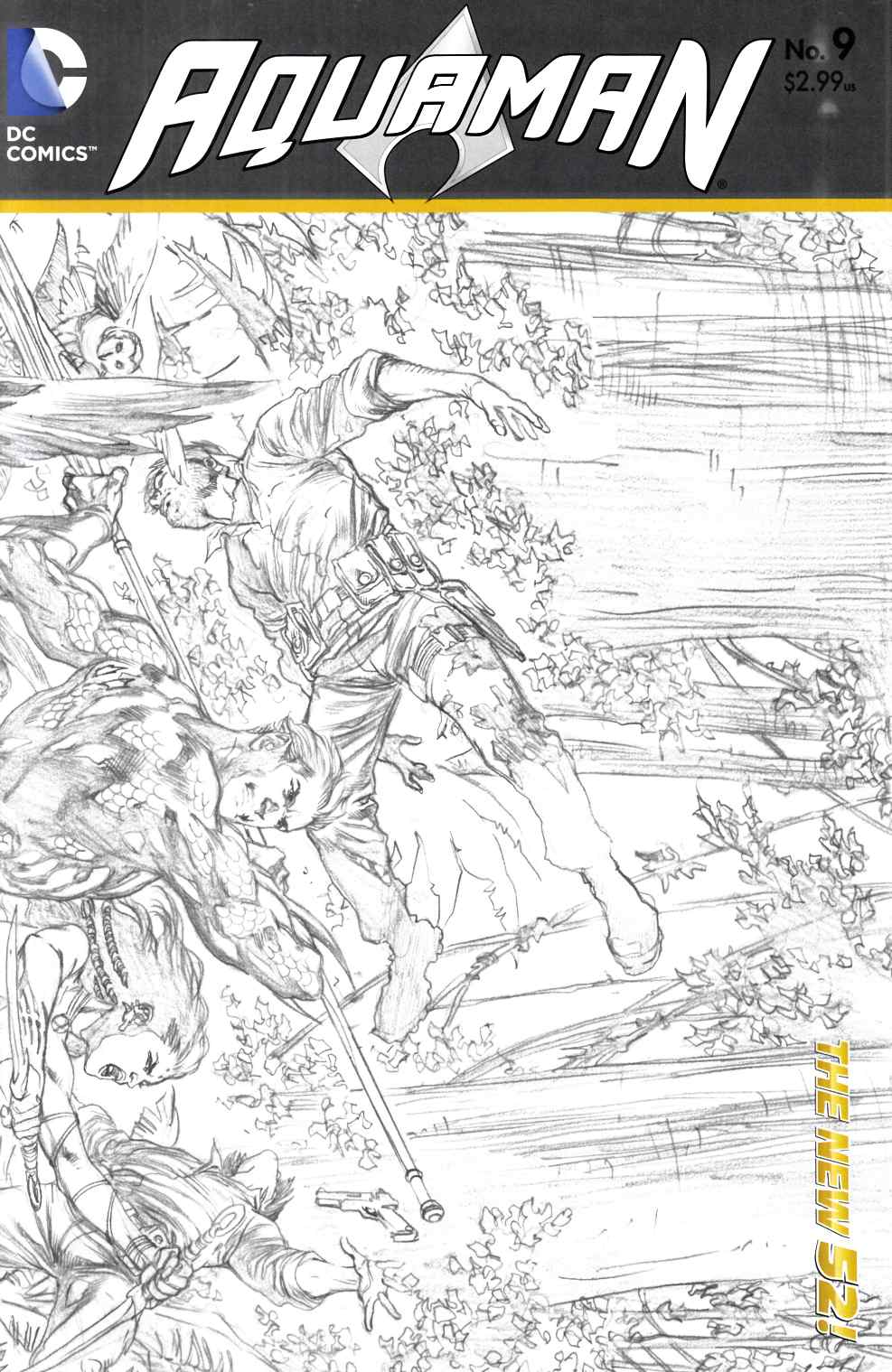 Aquaman #9 Reis B&W Variant Cover Near Mint (9.4) [DC Comic] LARGE