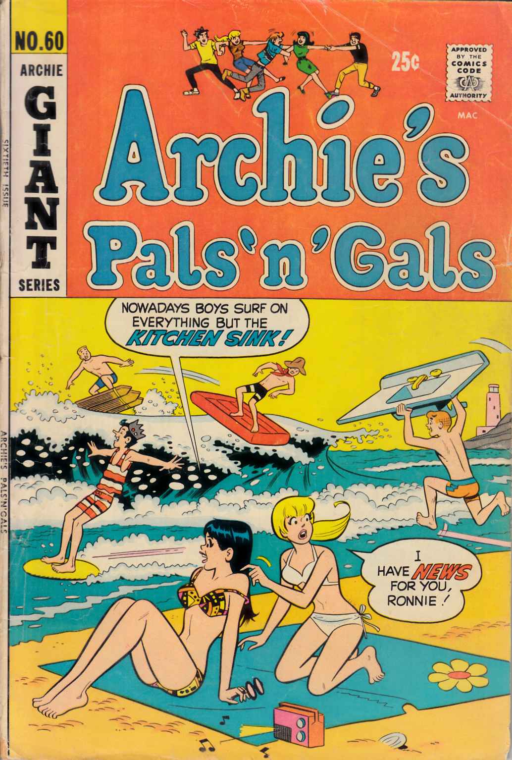 Archies's Pals n Gals #60 Very Good (4.0) [Archie Comic] THUMBNAIL