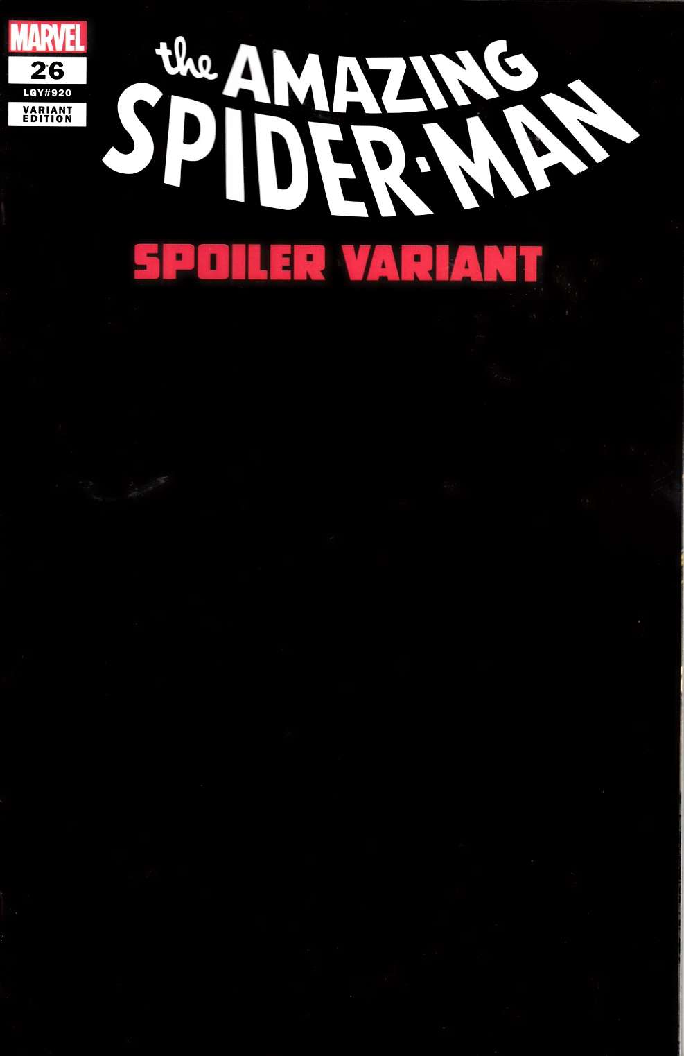 Amazing Spider-Man #26 Spoiler Variant Cover Near Mint (9.4) [Marvel Comic] THUMBNAIL