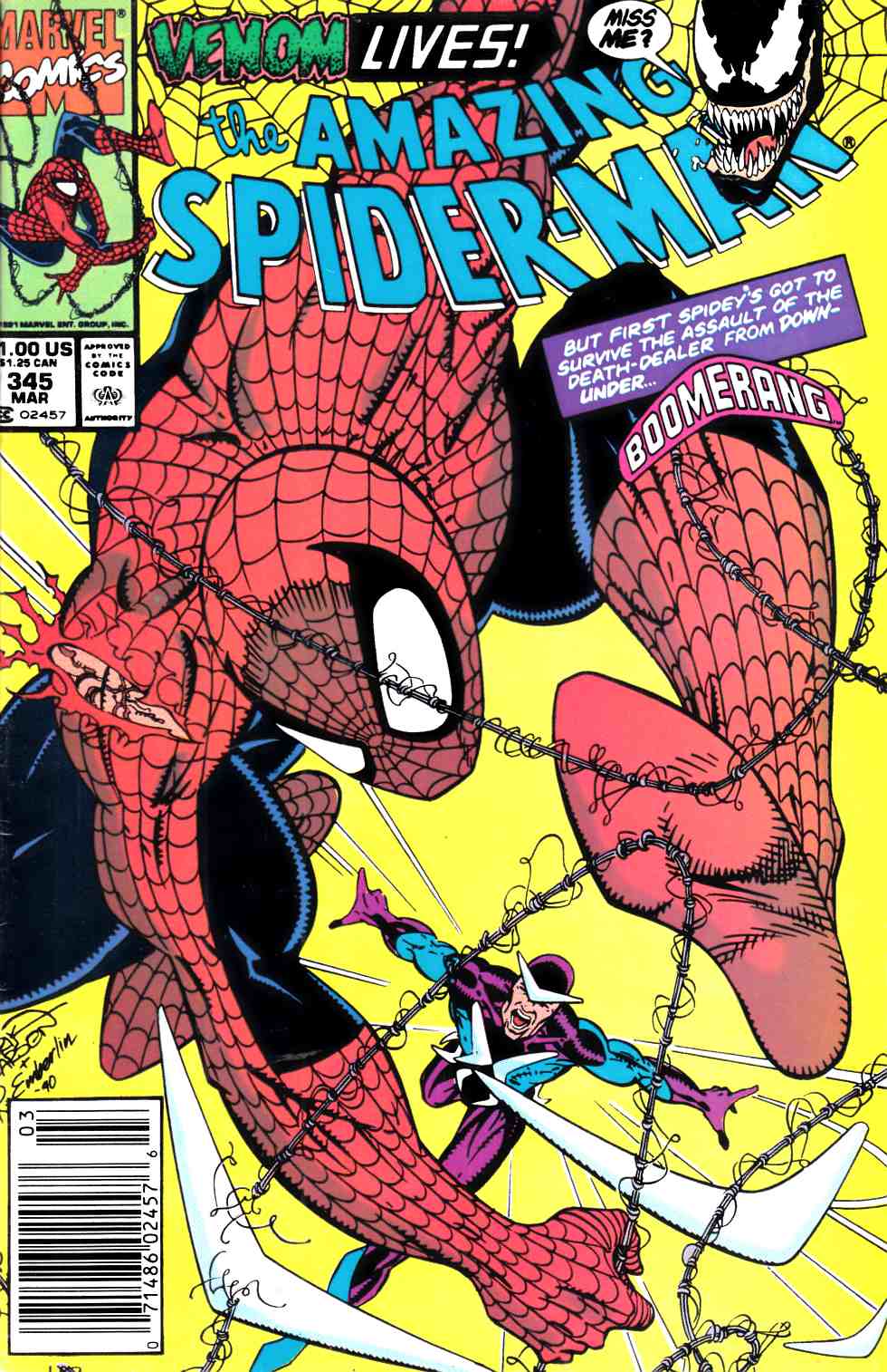 Amazing Spider-Man #345 Newsstand Edition Very Fine (8.0) [Marvel Comic] THUMBNAIL