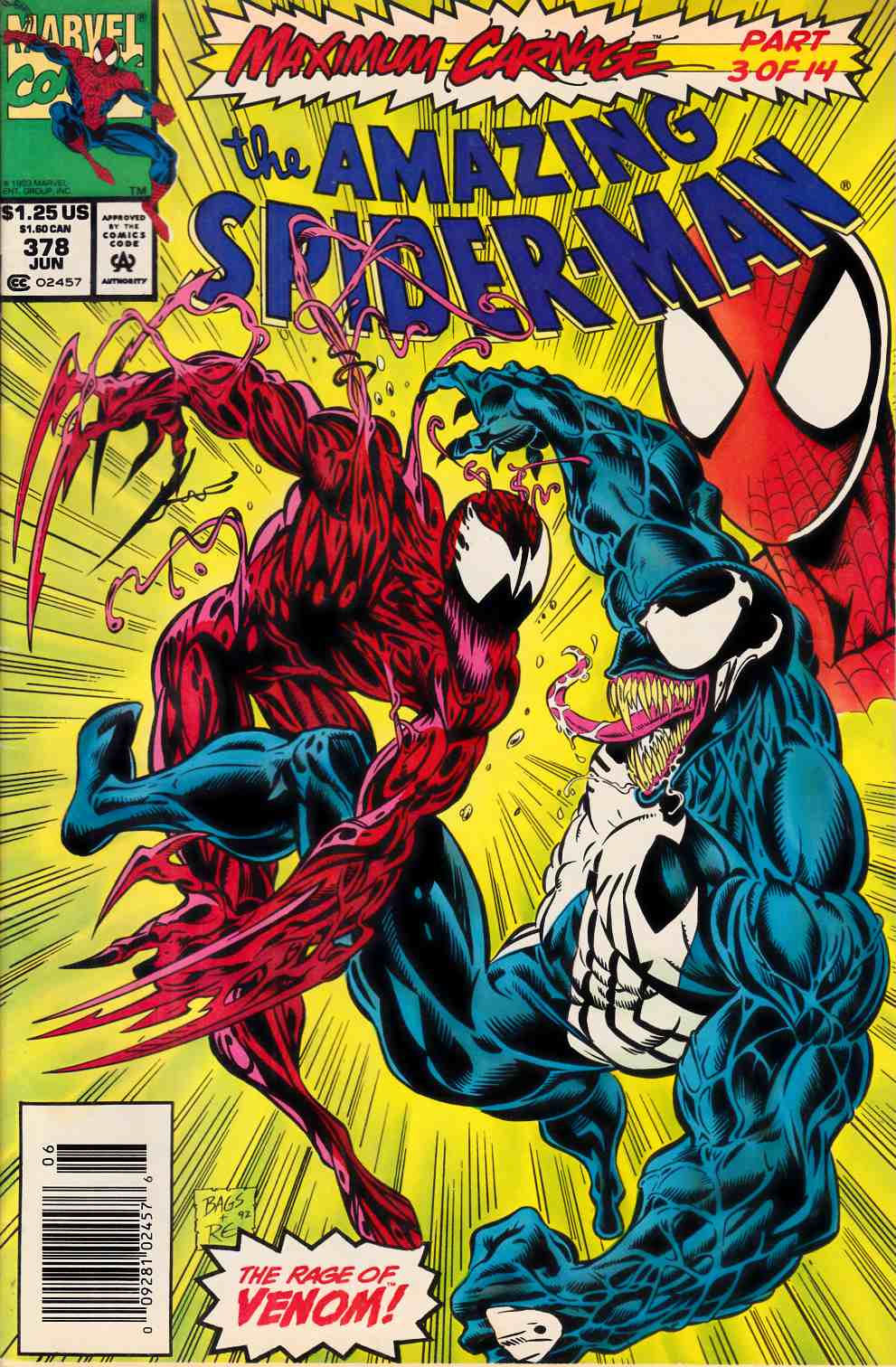 Amazing Spider-Man #378 Newsstand Edition Fine (6.0) [Marvel Comic] THUMBNAIL