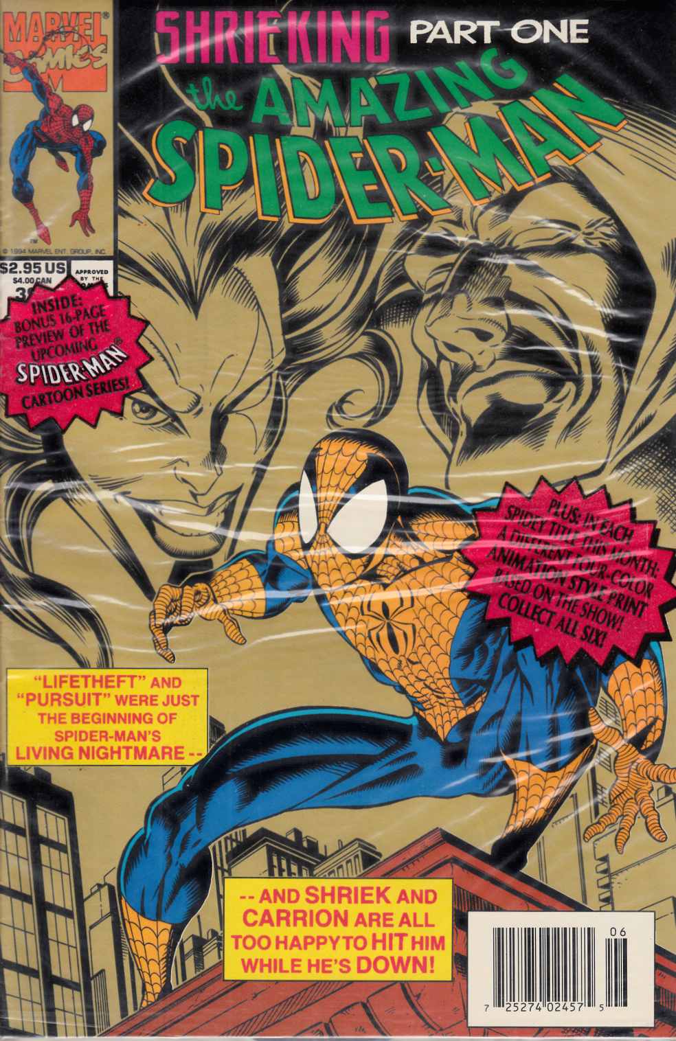 Amazing Spider-Man #390 Newsstand Edition Polybagged Near Mint (9.4) [Marvel Comic] LARGE