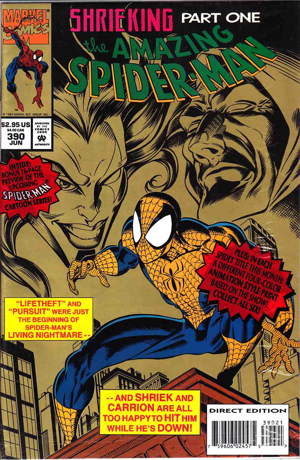Amazing Spider-Man #390 Polybagged Edition Near Mint (9.4) [Marvel Comic] LARGE