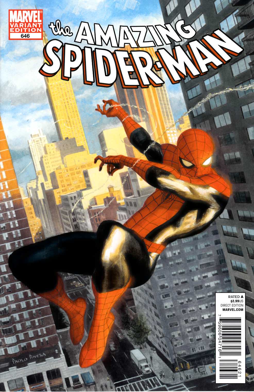 Amazing Spider-Man #646 Rivera Variant Cover Near Mint (9.4) [Marvel Comic] LARGE