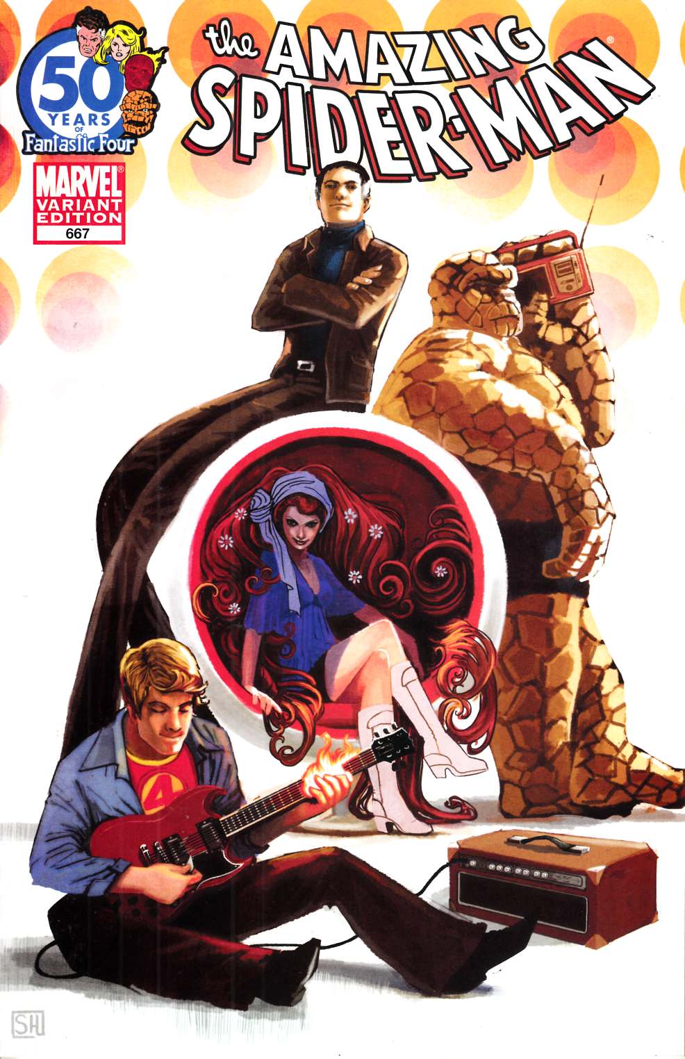 Amazing Spider-Man #667 Fantastic Four Anniversary Variant Cover Near Mint (9.4)  [Marvel Comic] THUMBNAIL