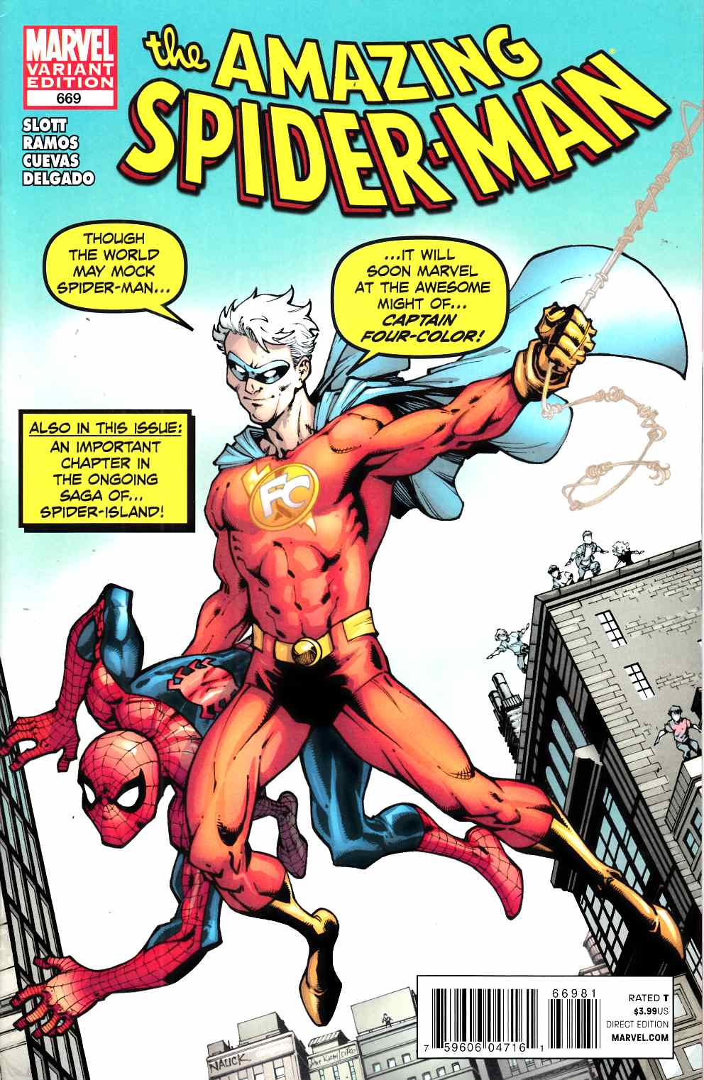 Amazing Spider-Man #669 Captain Four Color Variant Cover Very Fine (8.0) [Marvel Comic] LARGE
