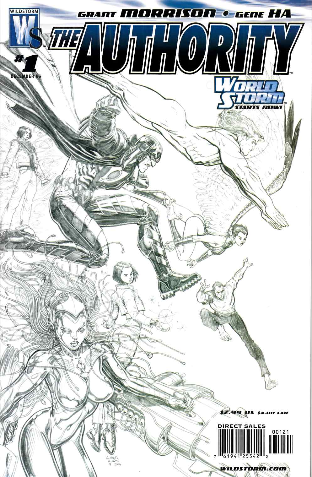 Authority #1 Adams Sketch Variant Cover Near Mint (9.4) [DC Comic] LARGE