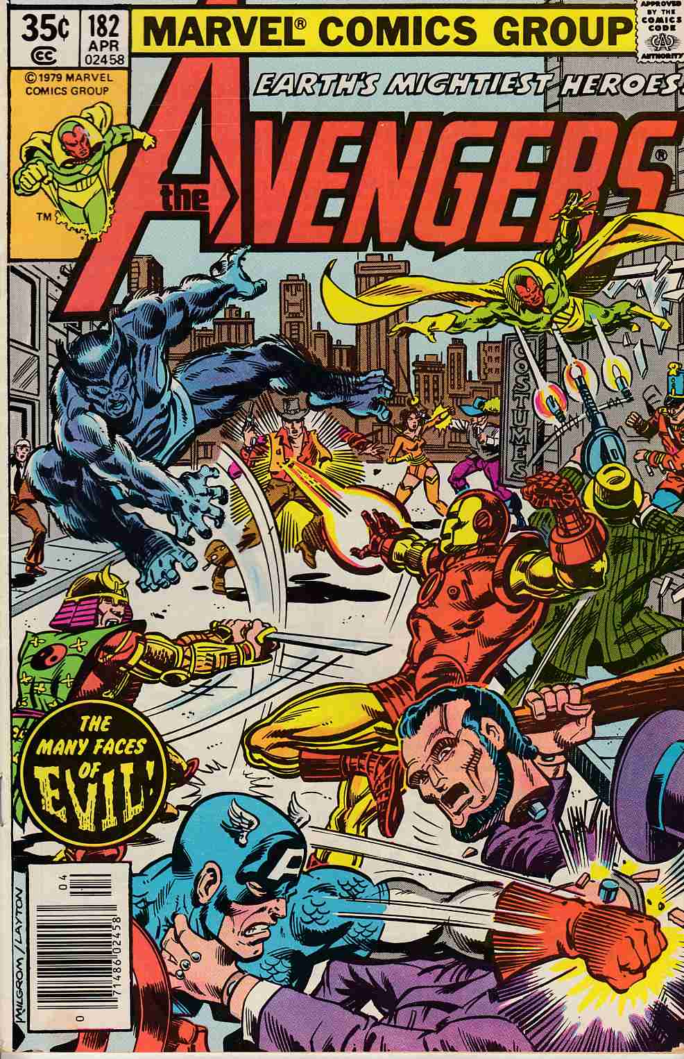 Avengers #182 Newsstand Edition Fine Minus (5.5) [Marvel Comic] LARGE