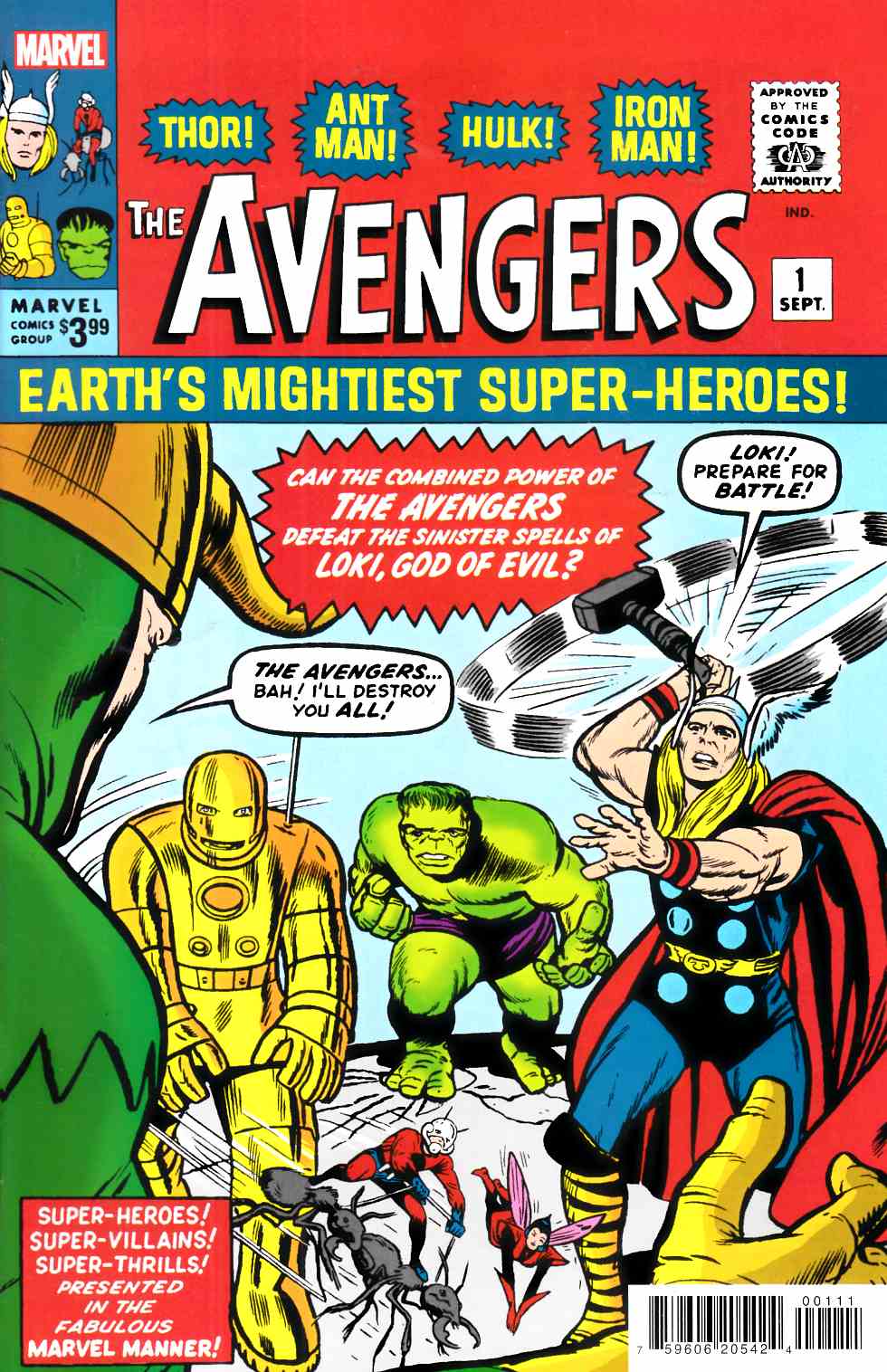Avengers #1 Facsimile Edition Near Mint (9.4) [Marvel Comic] THUMBNAIL