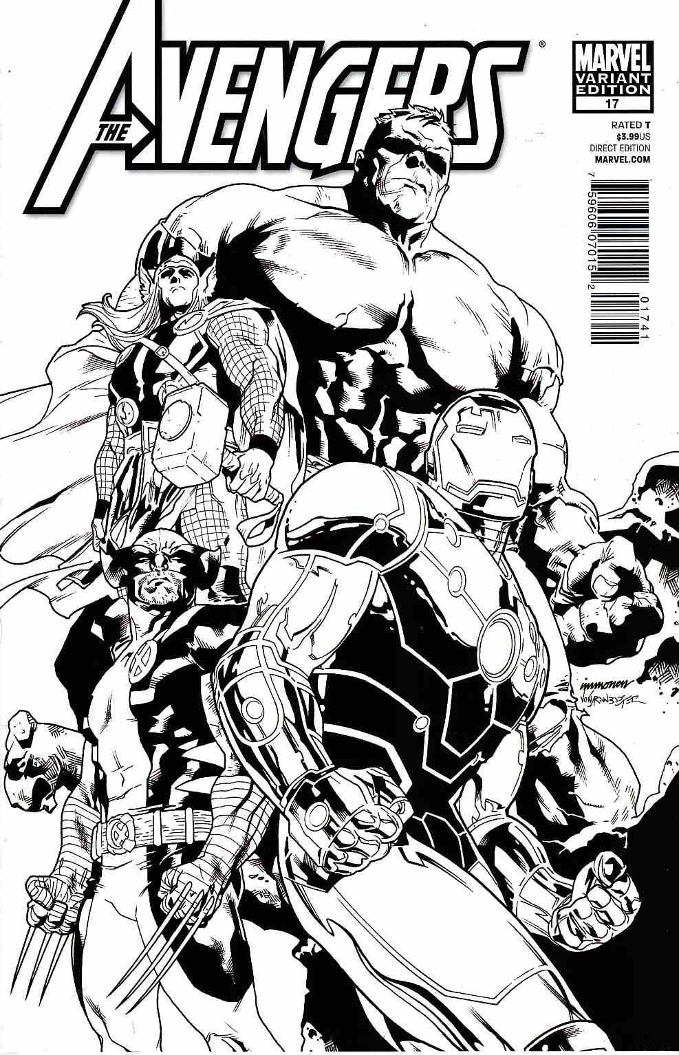 Avengers #17 Marvel Architects Sketch Variant Cover Near Mint (9.4) [Marvel Comic] THUMBNAIL