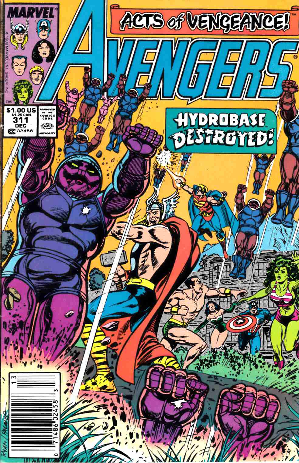 Avengers #311 Newsstand Edition Fine (6.0) [Marvel Comic] THUMBNAIL