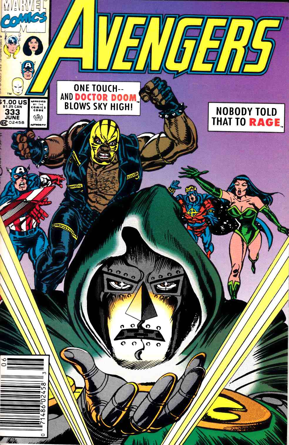 Avengers #333 Newsstand Edition Very Fine (8.0) [Marvel Comic] THUMBNAIL