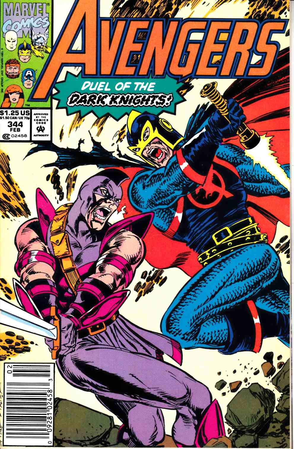 Avengers #344 Newsstand Edition Fine/Very Fine (7.0) [Marvel Comic] LARGE