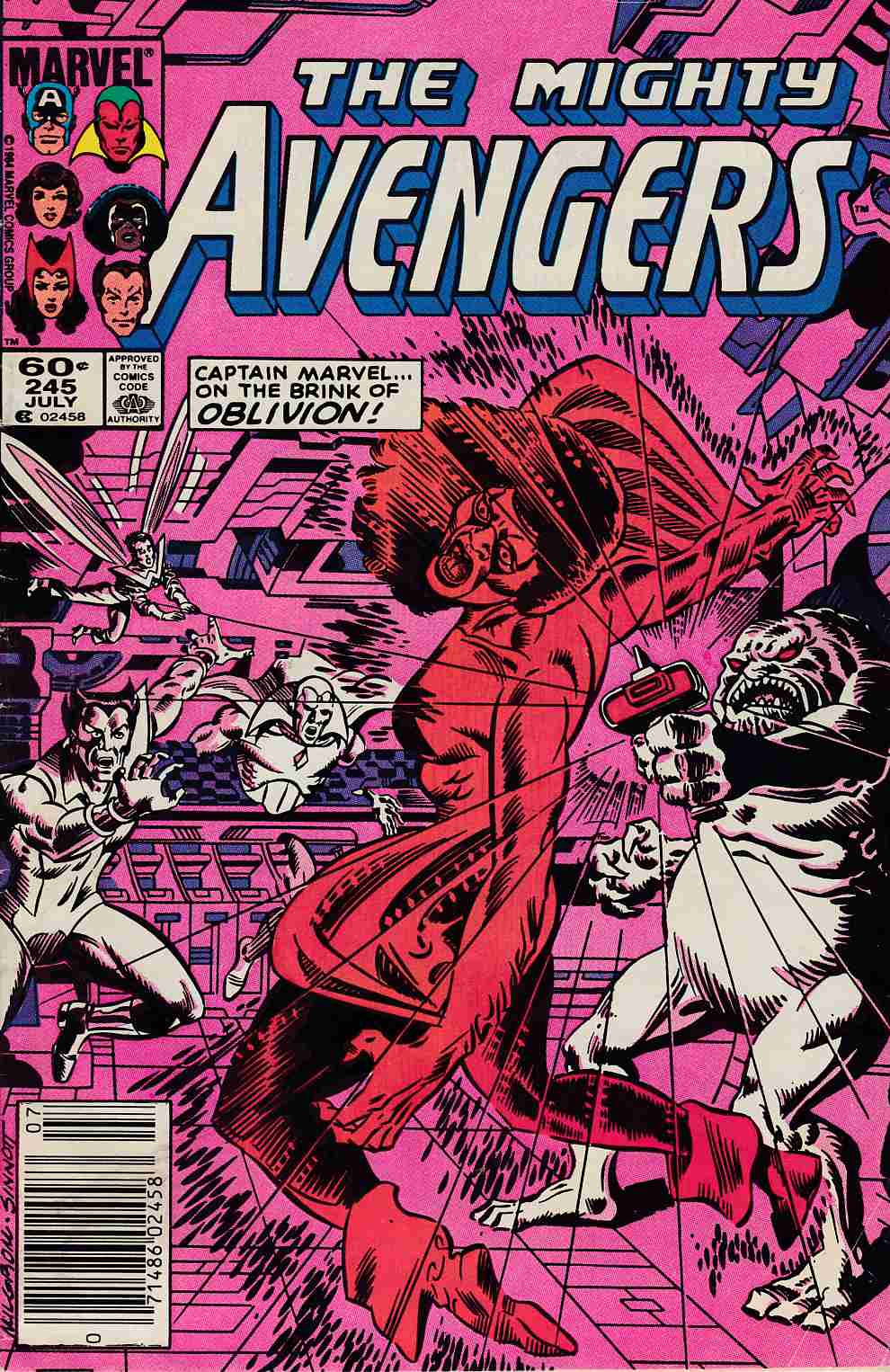 Avengers #245 Newsstand Edition Very Good Minus (3.5) [Marvel Comic] THUMBNAIL