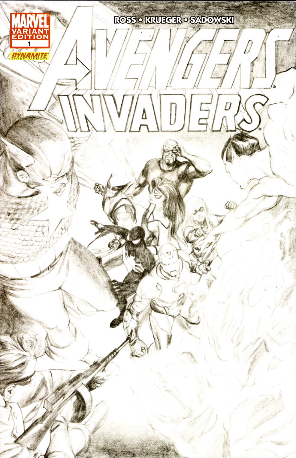 Avengers Invaders #1 Ross Sketch Variant Cover Very Fine (8.0) [Marvel Comic] THUMBNAIL