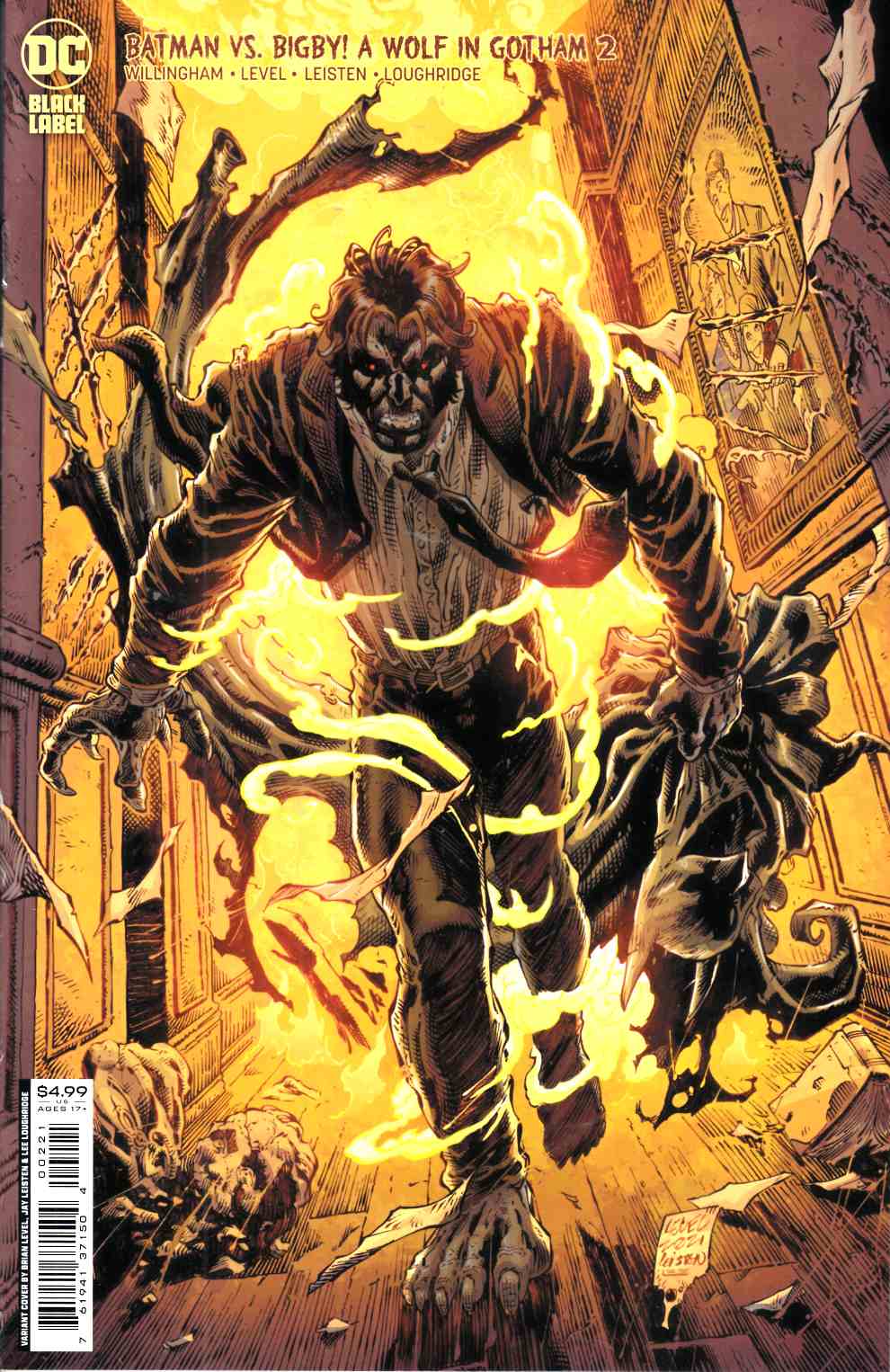 Batman Vs Bigby a Wolf in Gotham #2 Level Variant Cover Near Mint (9.4) [DC Comic] LARGE