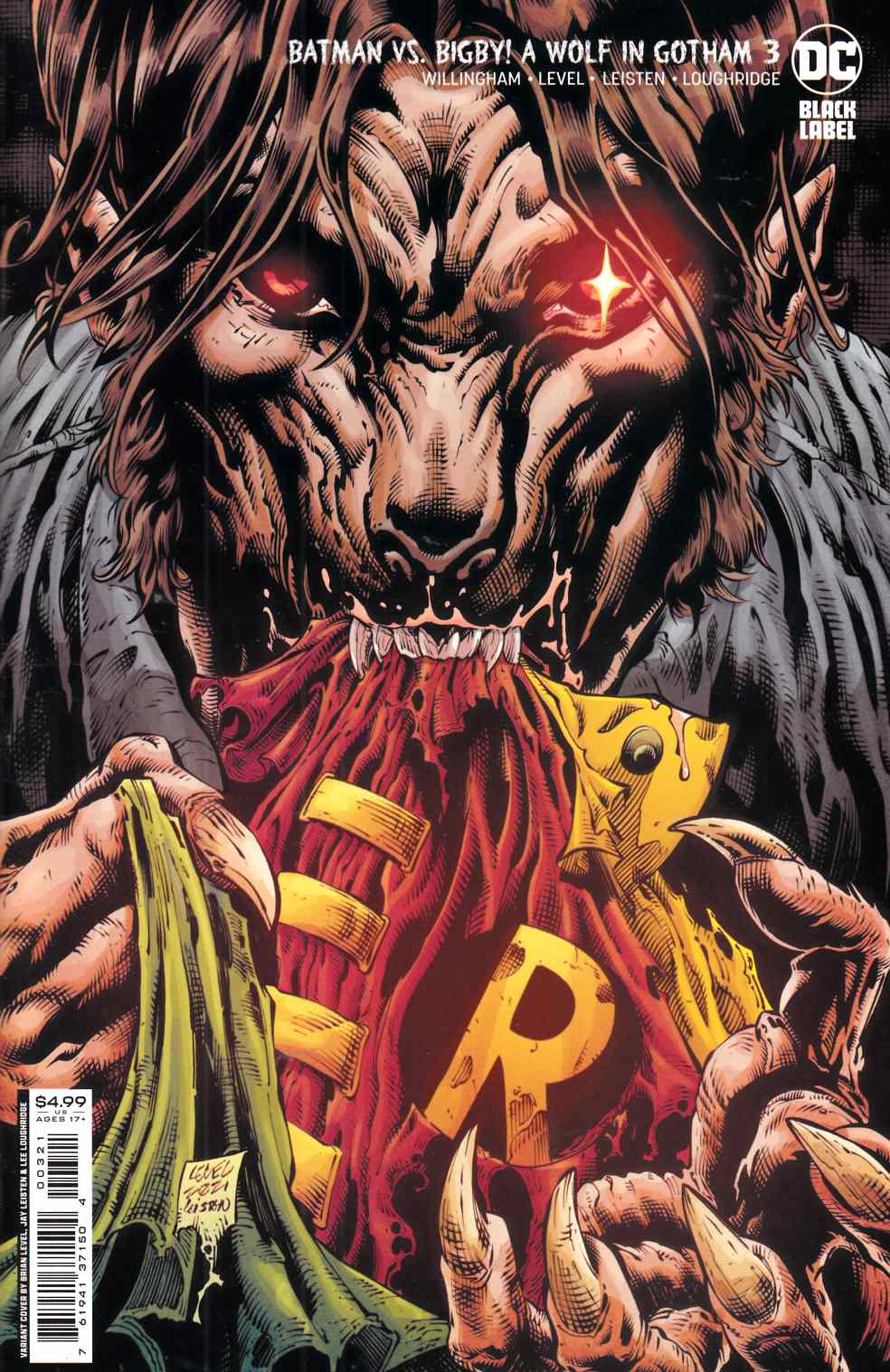 Batman Vs Bigby a Wolf in Gotham #3 Level Variant Cover Near Mint (9.4) [DC Comic] LARGE