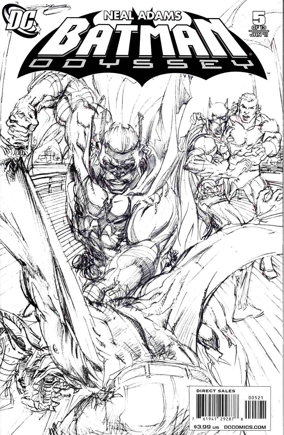 Batman Odyssey #5 Adams Sketch Variant Cover Near Mint (9.4) [DC Comic] LARGE