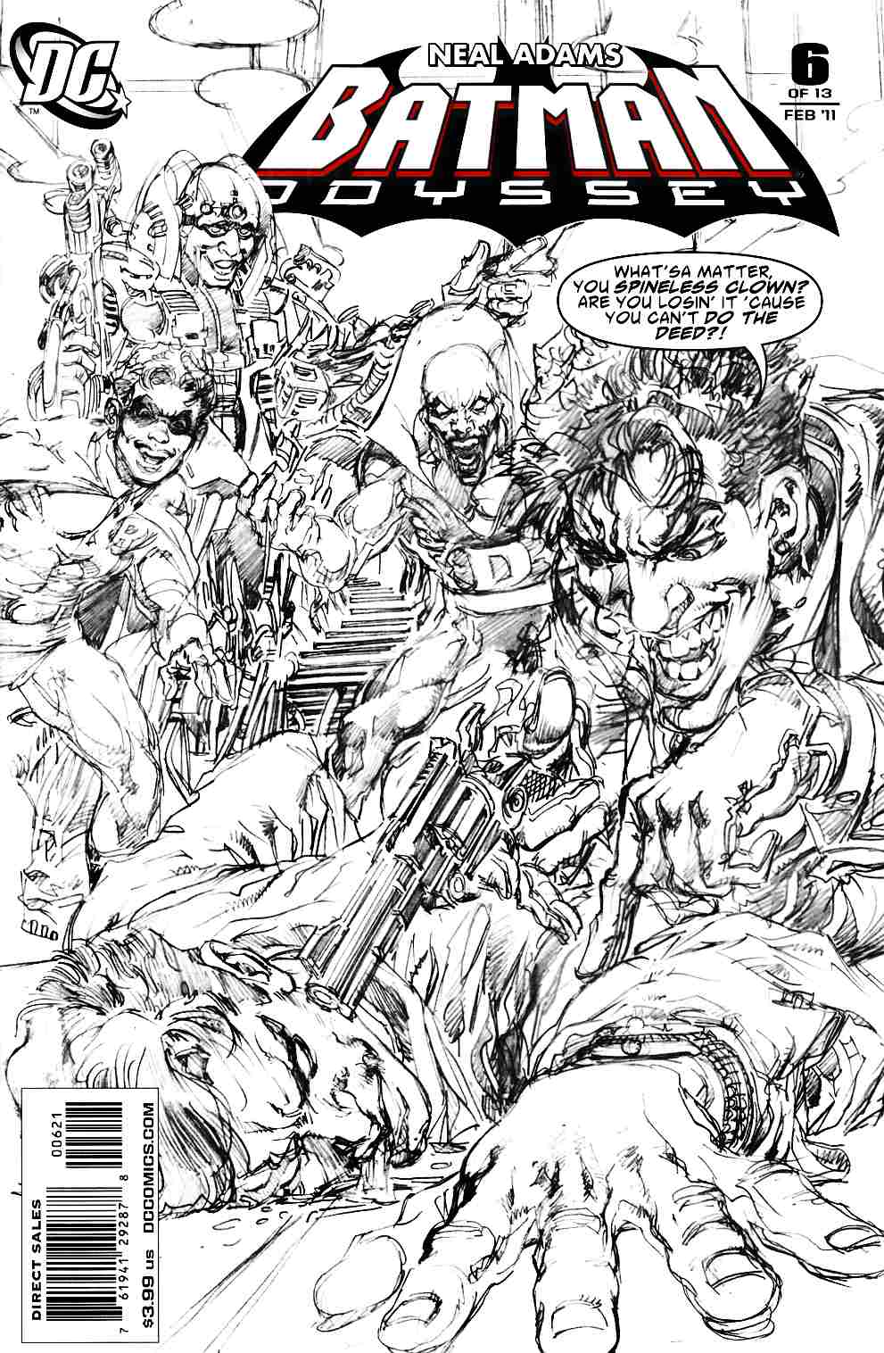 Batman Odyssey #6 Adams Sketch Variant Cover Near Mint (9.4) [DC Comic] LARGE