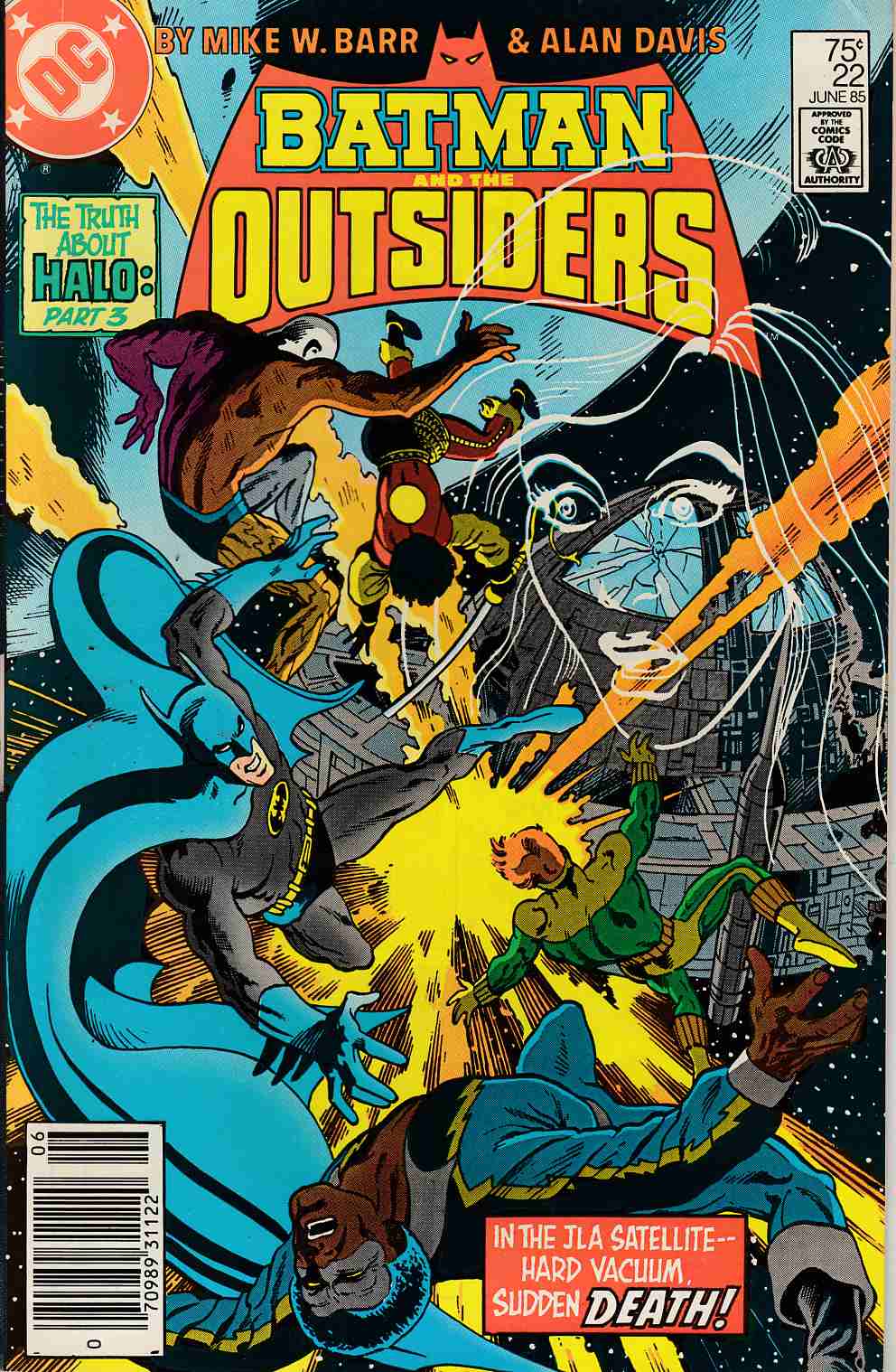 Batman and the Outsiders #22 Newsstand Edition Very Fine Minus (7.5) [DC Comic] THUMBNAIL