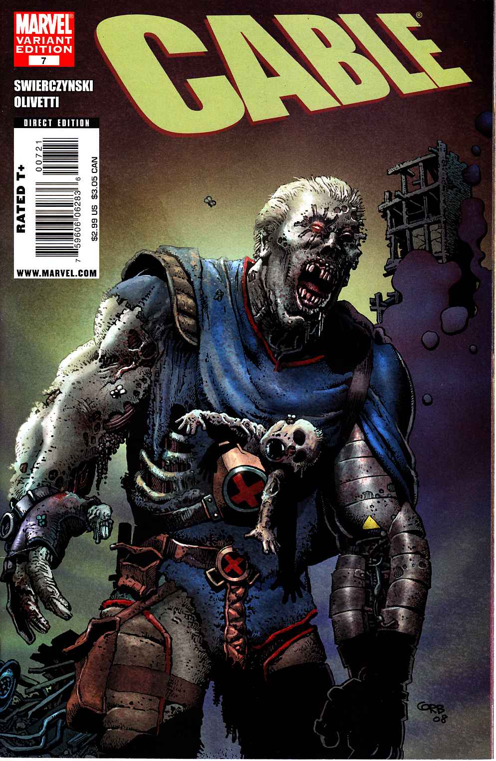 Cable #7 Corben Zombie Variant Cover Near Mint (9.4) [Marvel Comic] THUMBNAIL