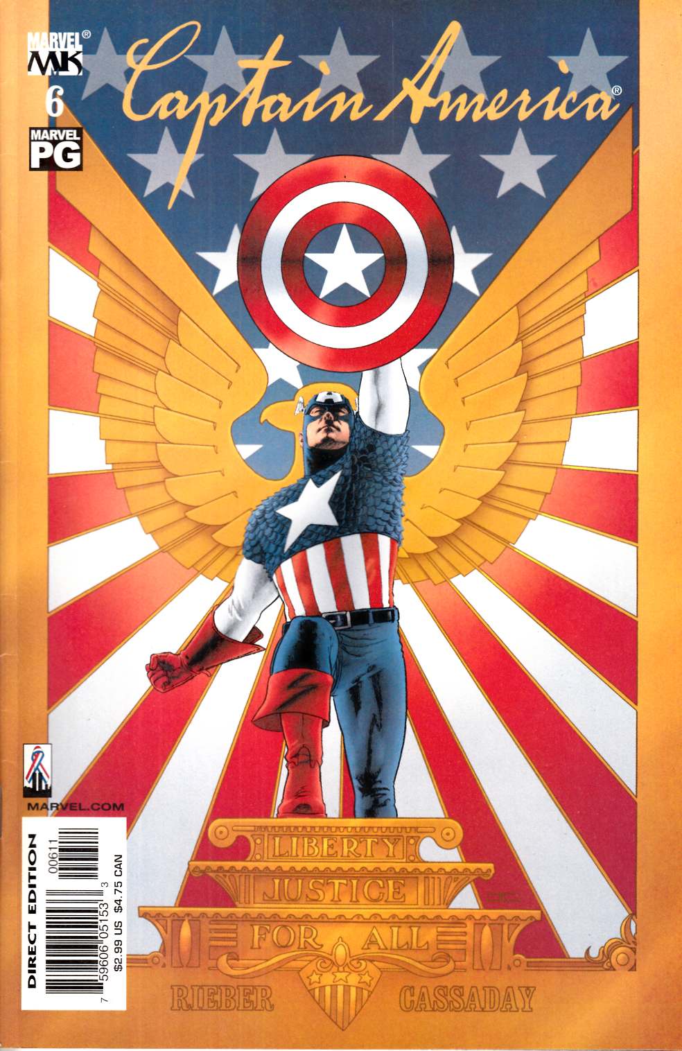Captain America #6 Very Fine (8.0) [Marvel Comic]
