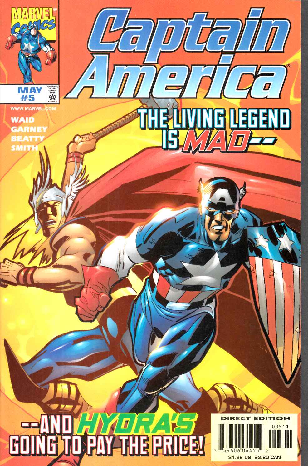 Captain America #5 Near Mint (9.4) [Marvel Comic]