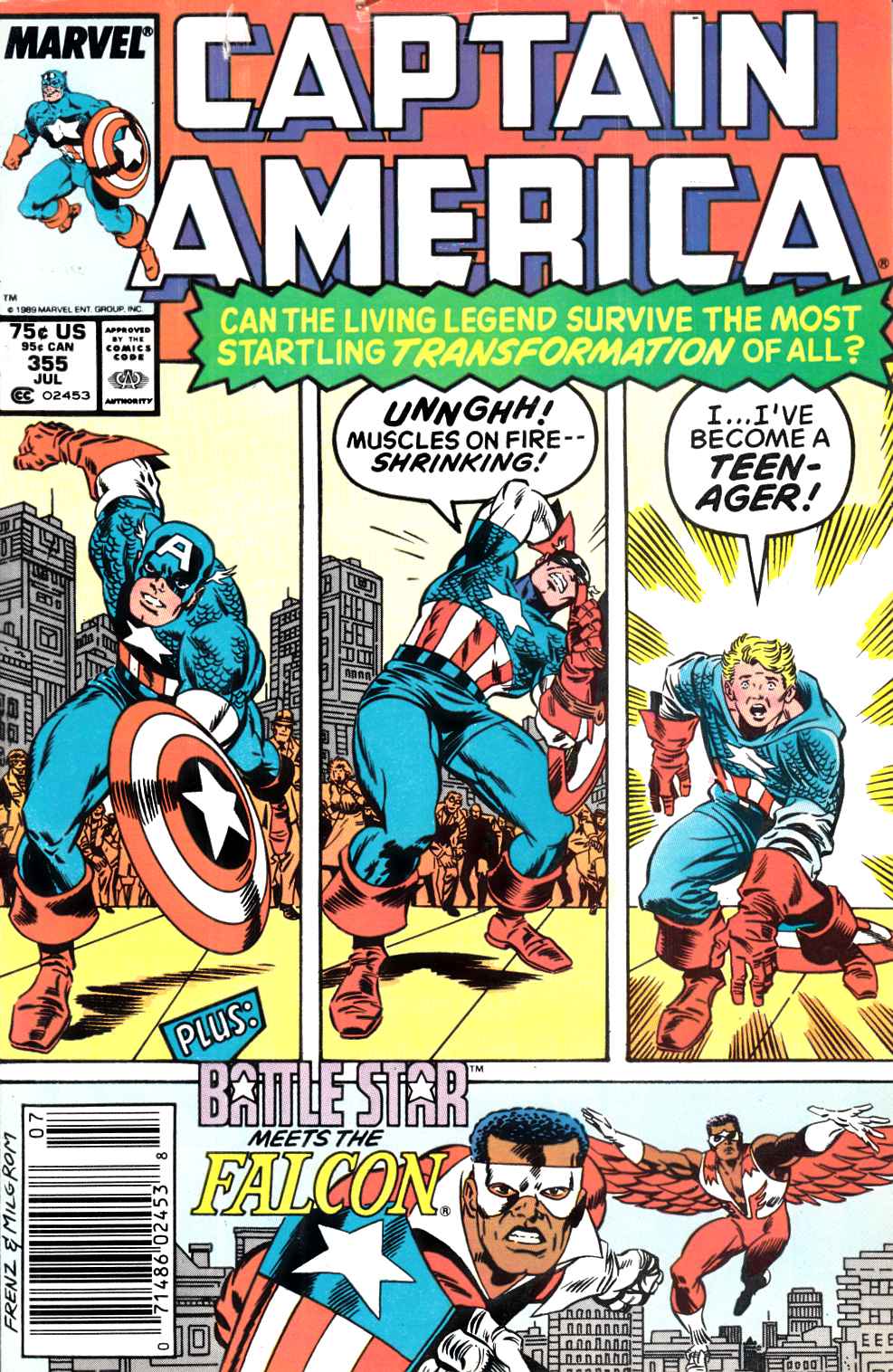 Captain America #355 Newsstand Edition Very Good (4.0) [Marvel Comic] THUMBNAIL