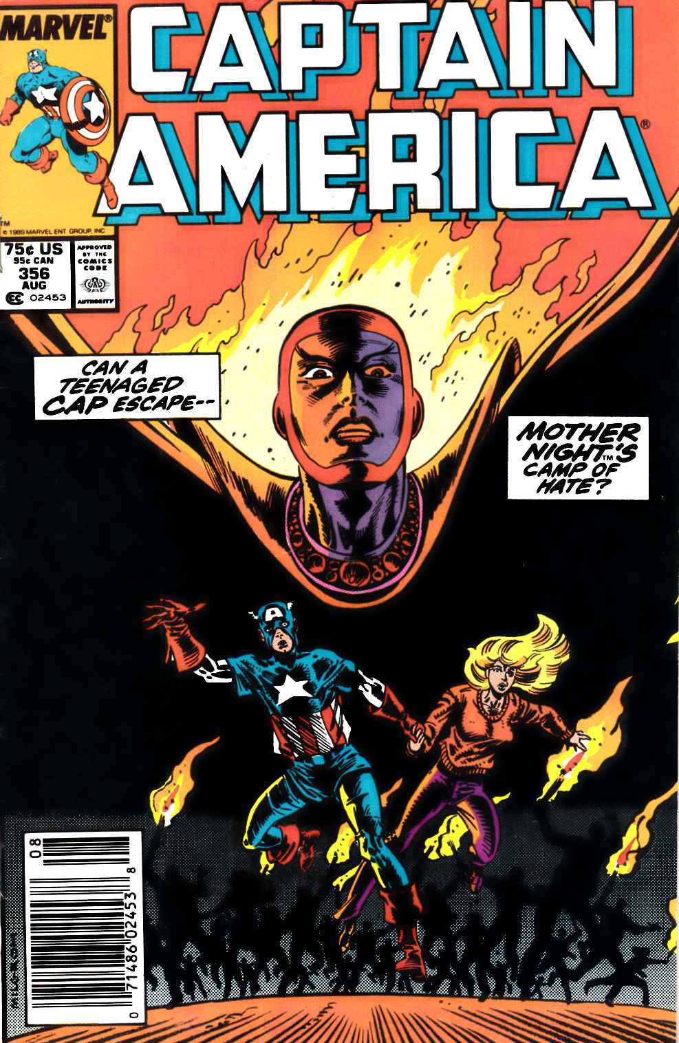 Captain America #356 Newsstand Edition Very Fine (8.0) [Marvel Comic] THUMBNAIL