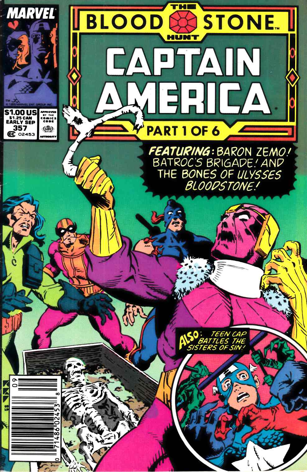 Captain America #357 Newsstand Edition Fine (6.0) [Marvel Comic] THUMBNAIL