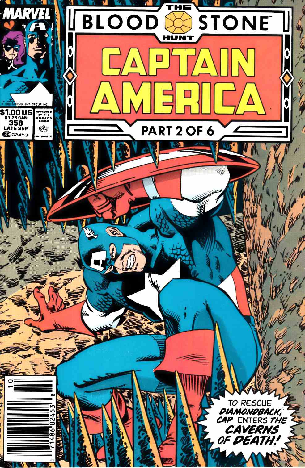 Captain America #358 Newsstand Edition Very Fine (8.0) [Marvel Comic] LARGE