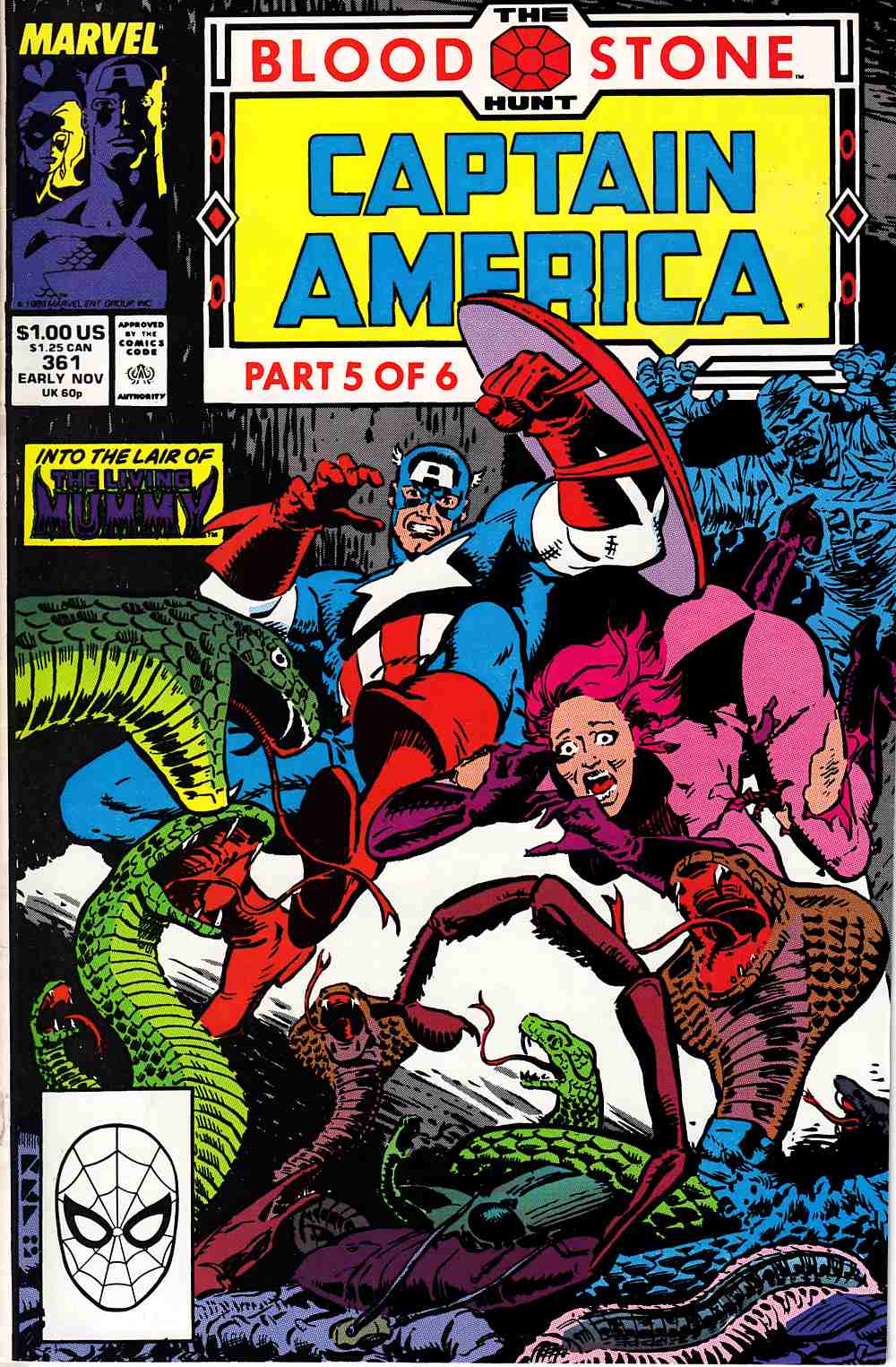 Captain America #361 Very Fine Minus (7.5) [Marvel Comic] THUMBNAIL