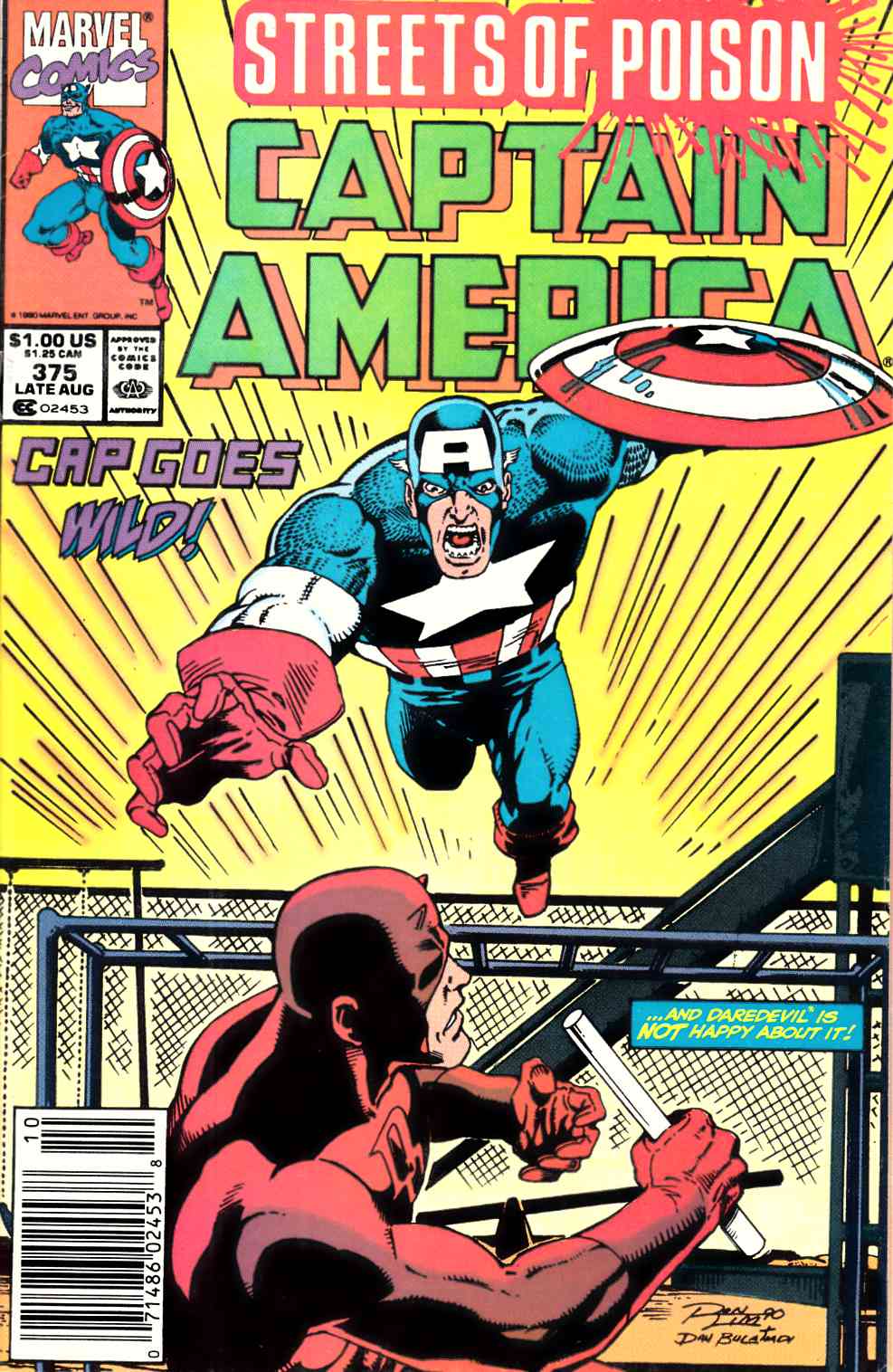 Captain America #375 Newsstand Edition Very Fine (8.0) [Marvel Comic] LARGE