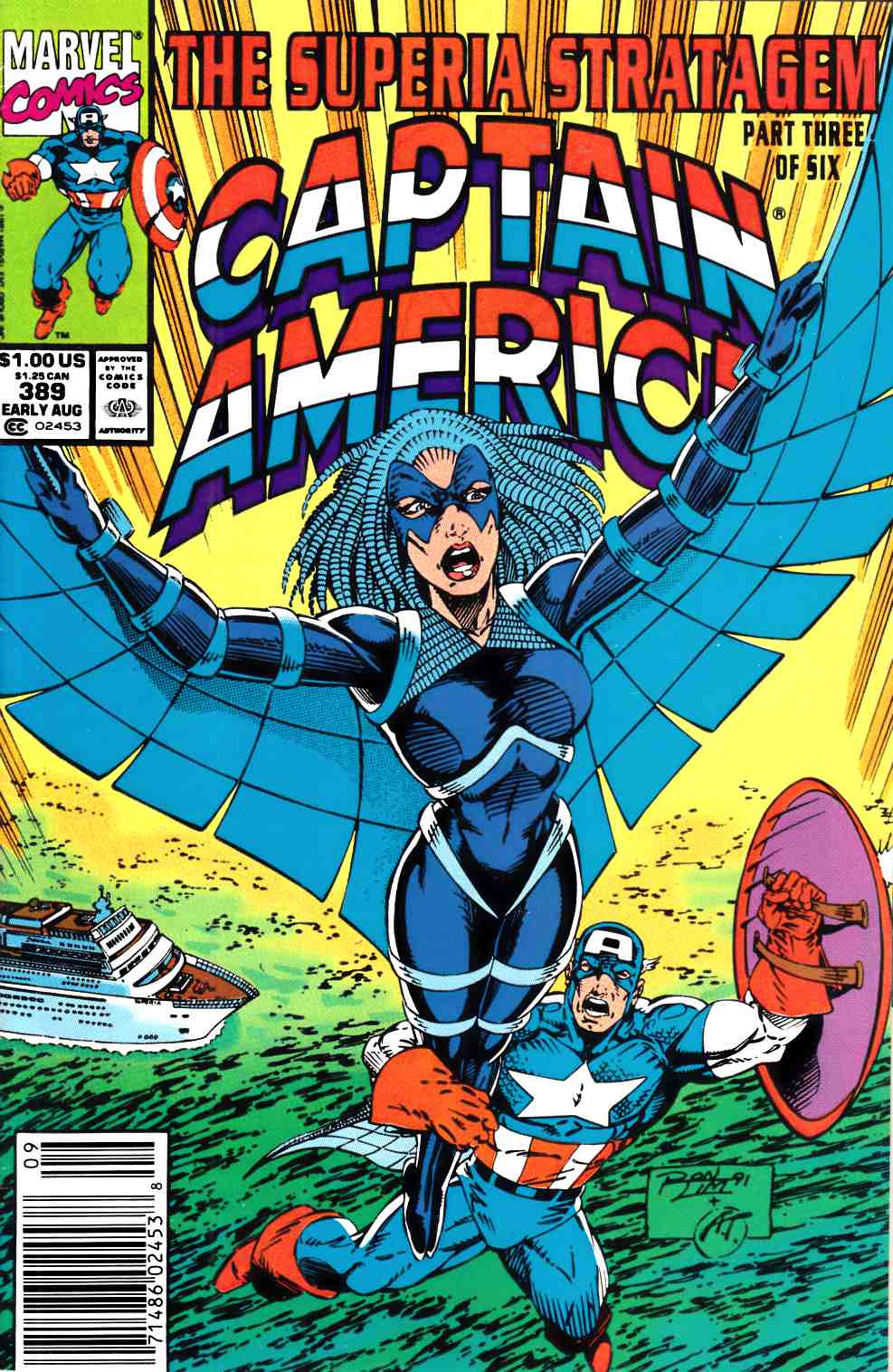Captain America #389 Newsstand Edition Very Fine (8.0) [Marvel Comic] LARGE